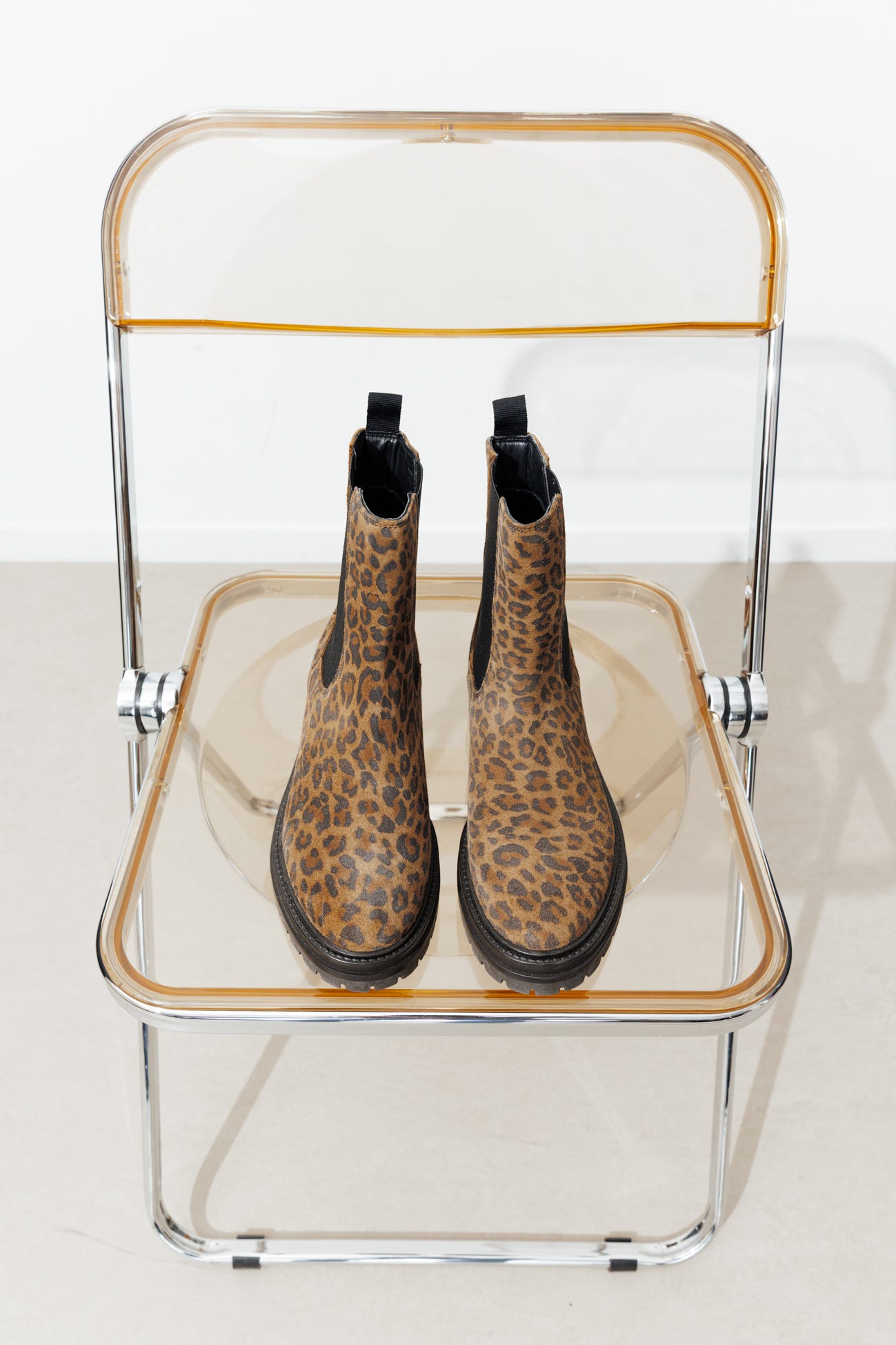 Boots Chelsea léopard Femme