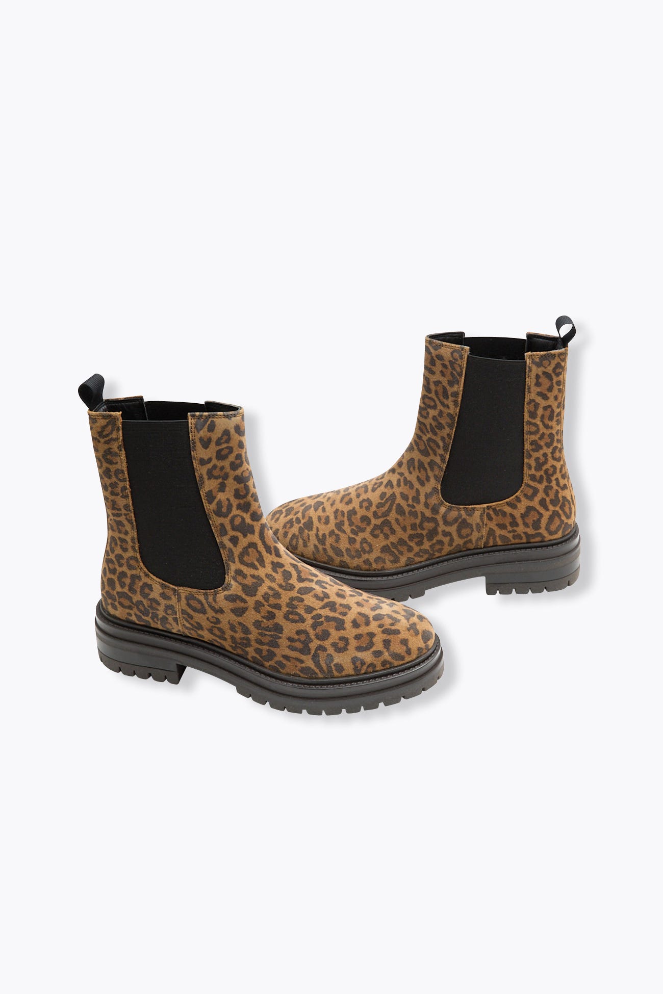 Botki typu chelsea w panterkę