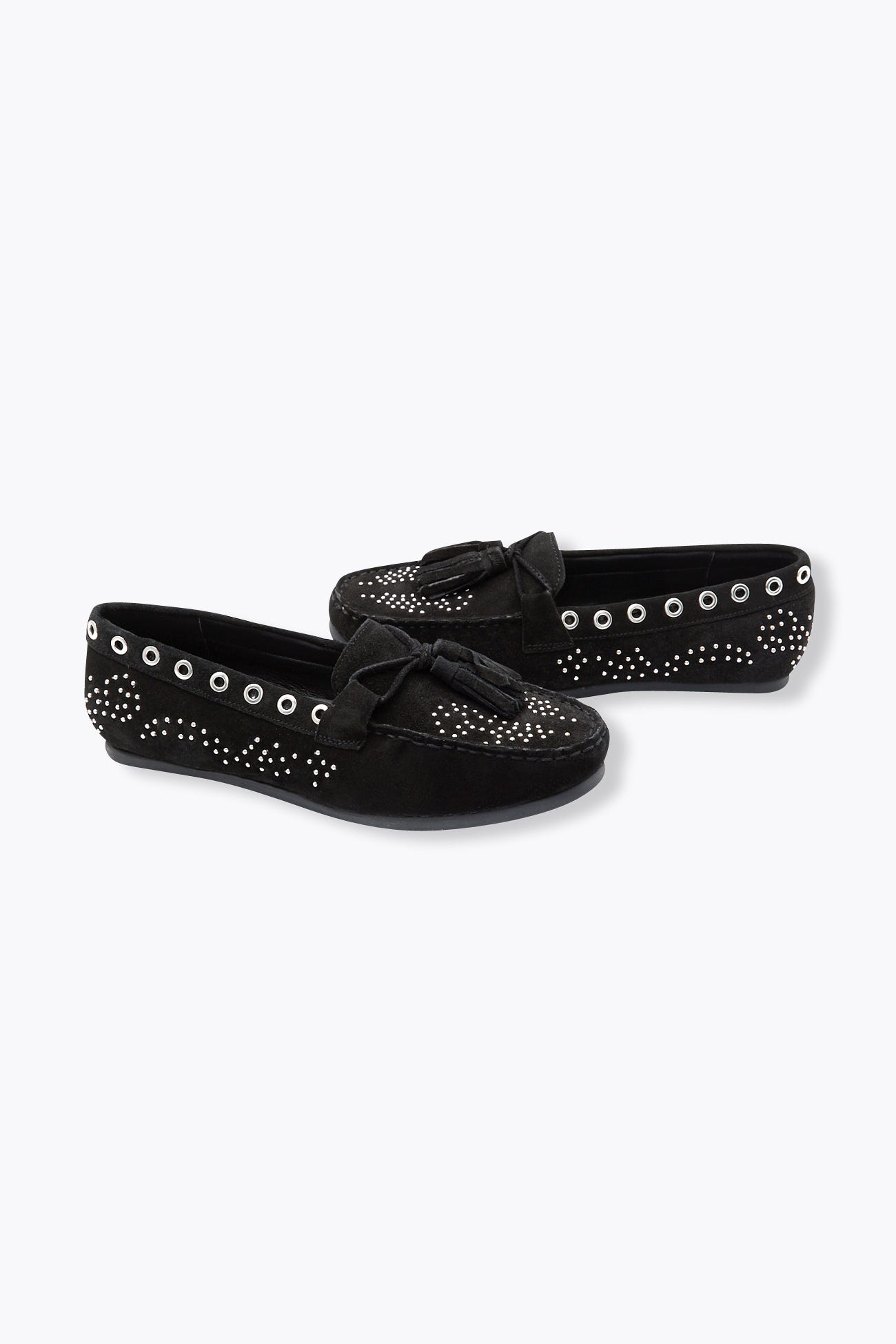 Mocassins à glands cuir clouté