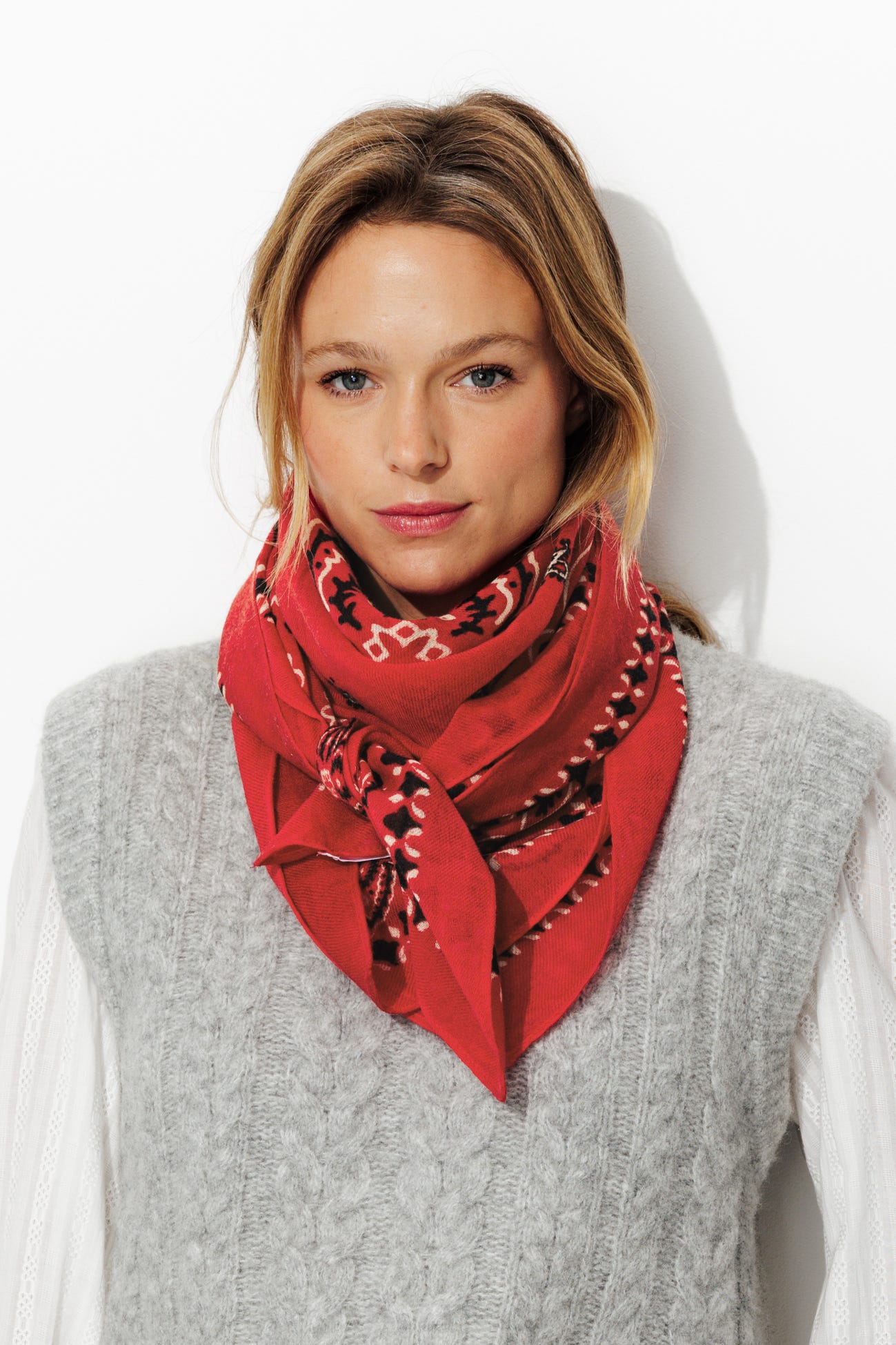 Großes Bandanatuch aus Wolle