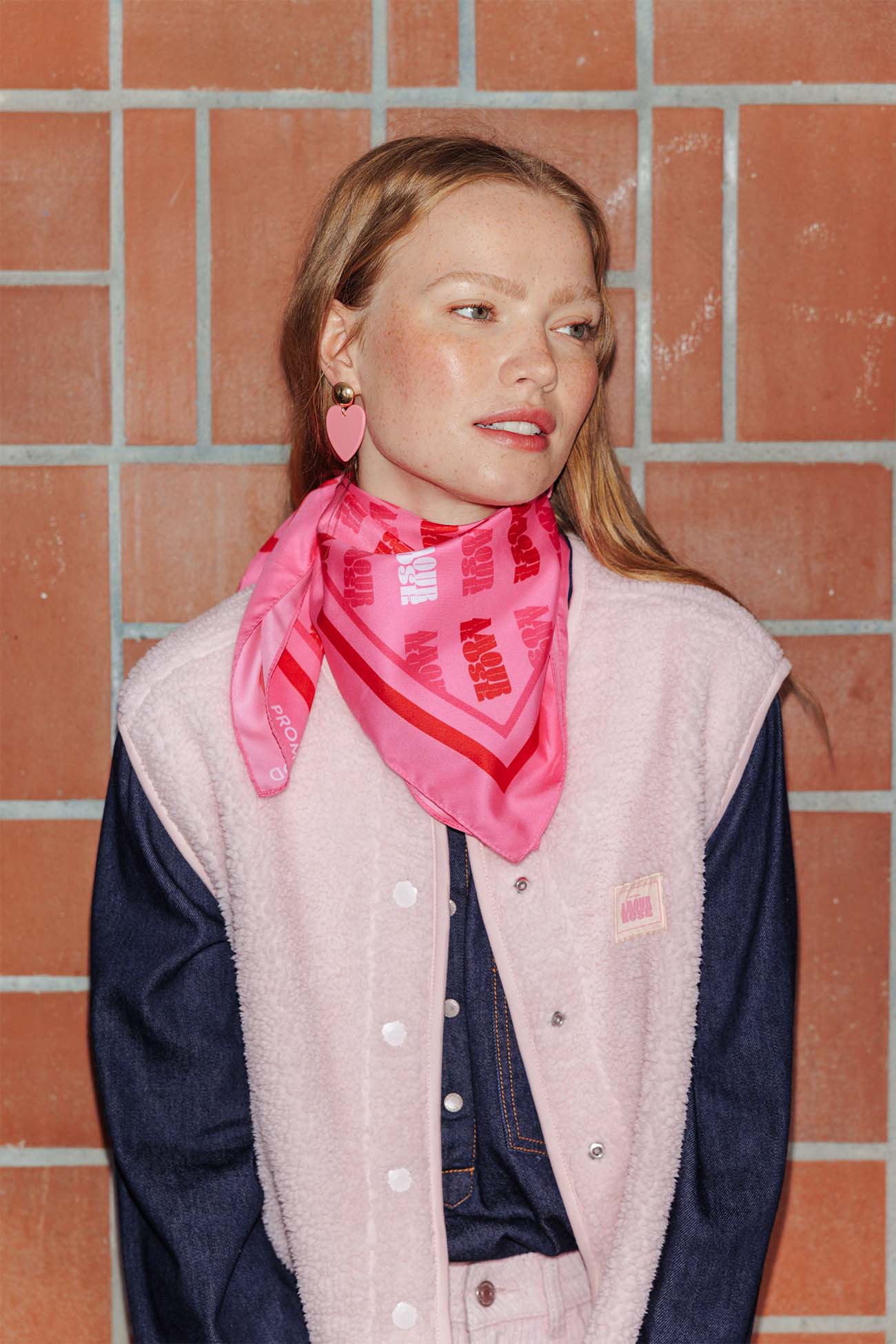 Foulard "Amour Rose"
