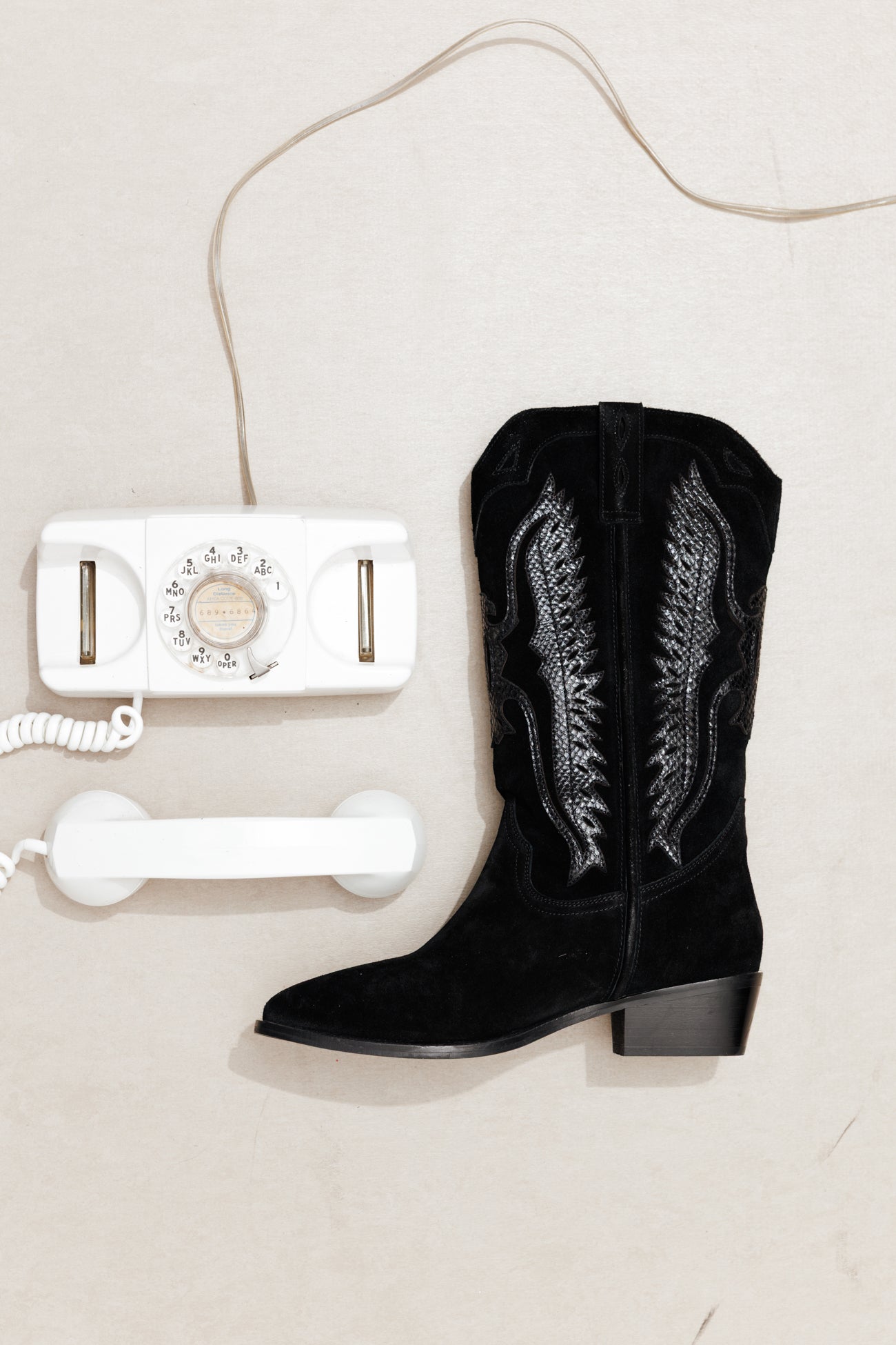 Bottes western en cuir Femme - Noir