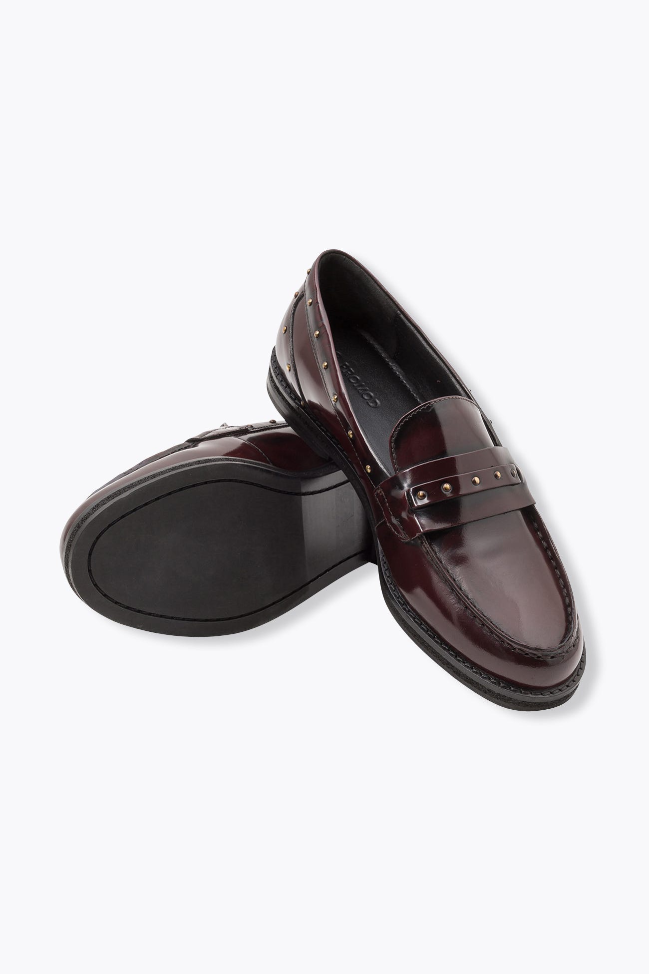 Mocassins en cuir clouté Femme