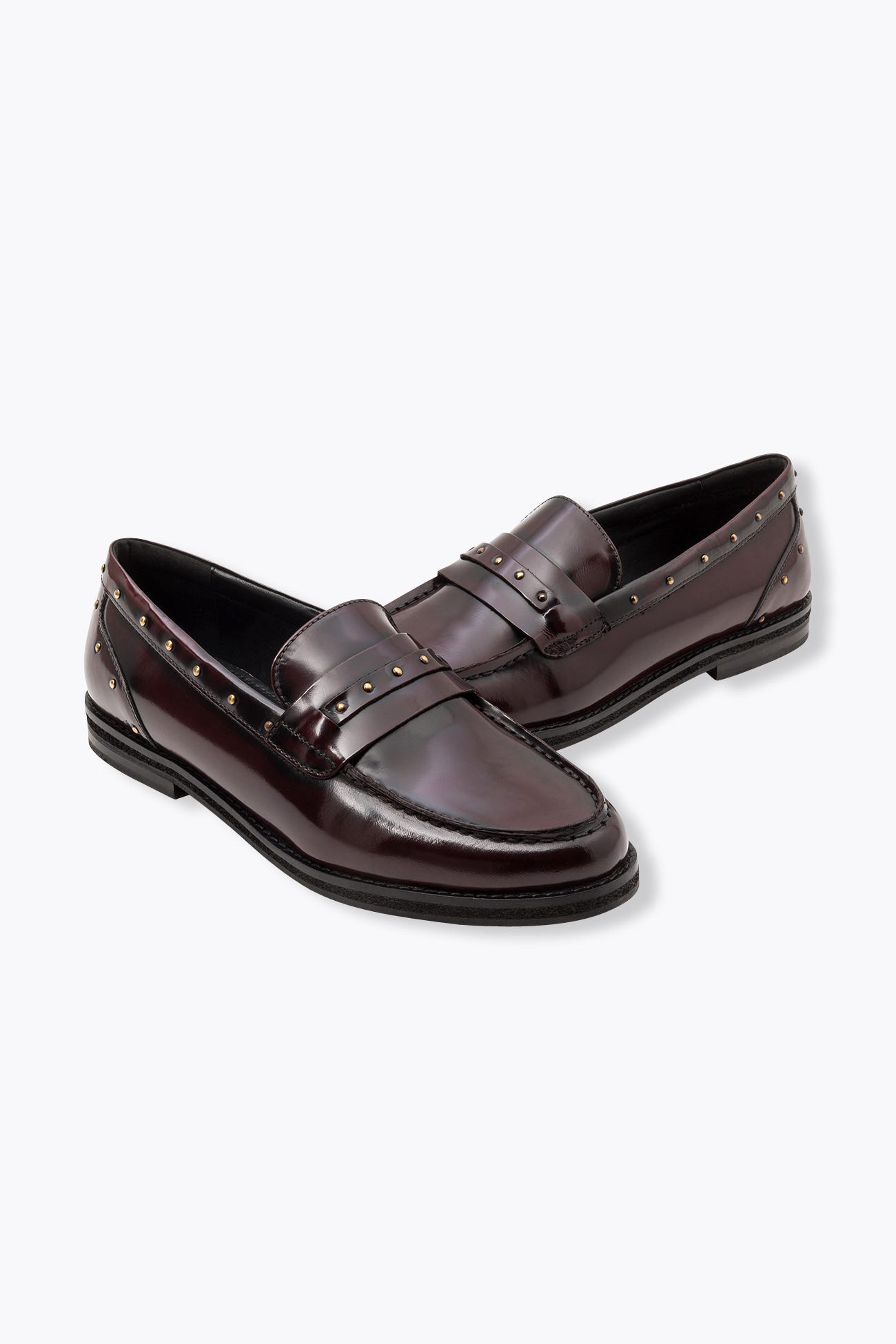Mocassins en cuir clouté Femme