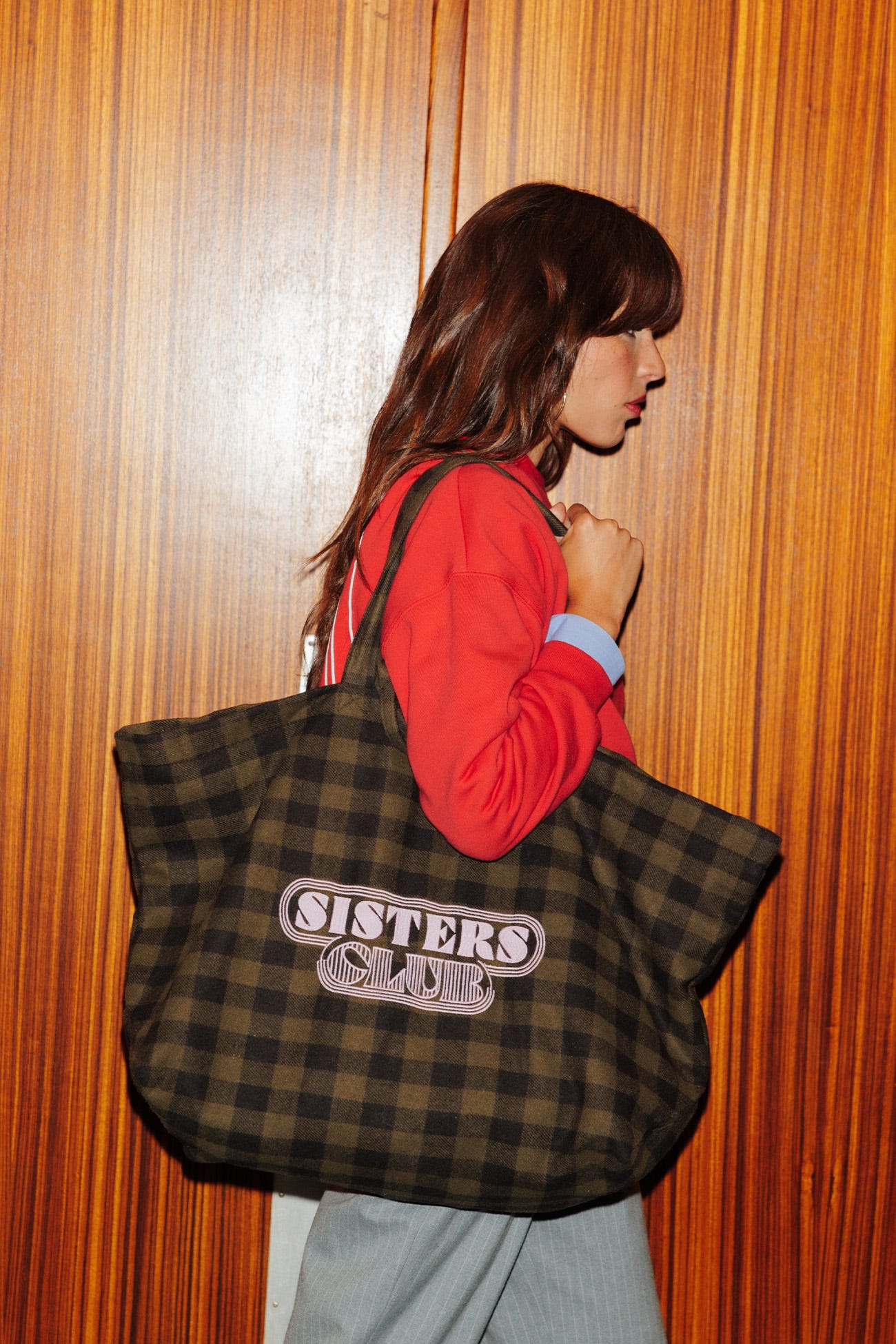 Maxi borsa a quadri SISTERS