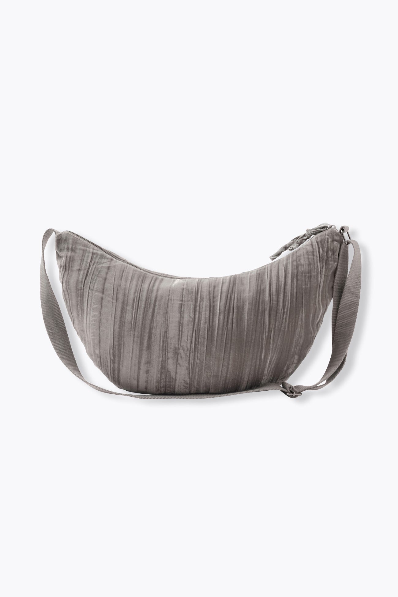 Borsa mezzaluna velluto perle