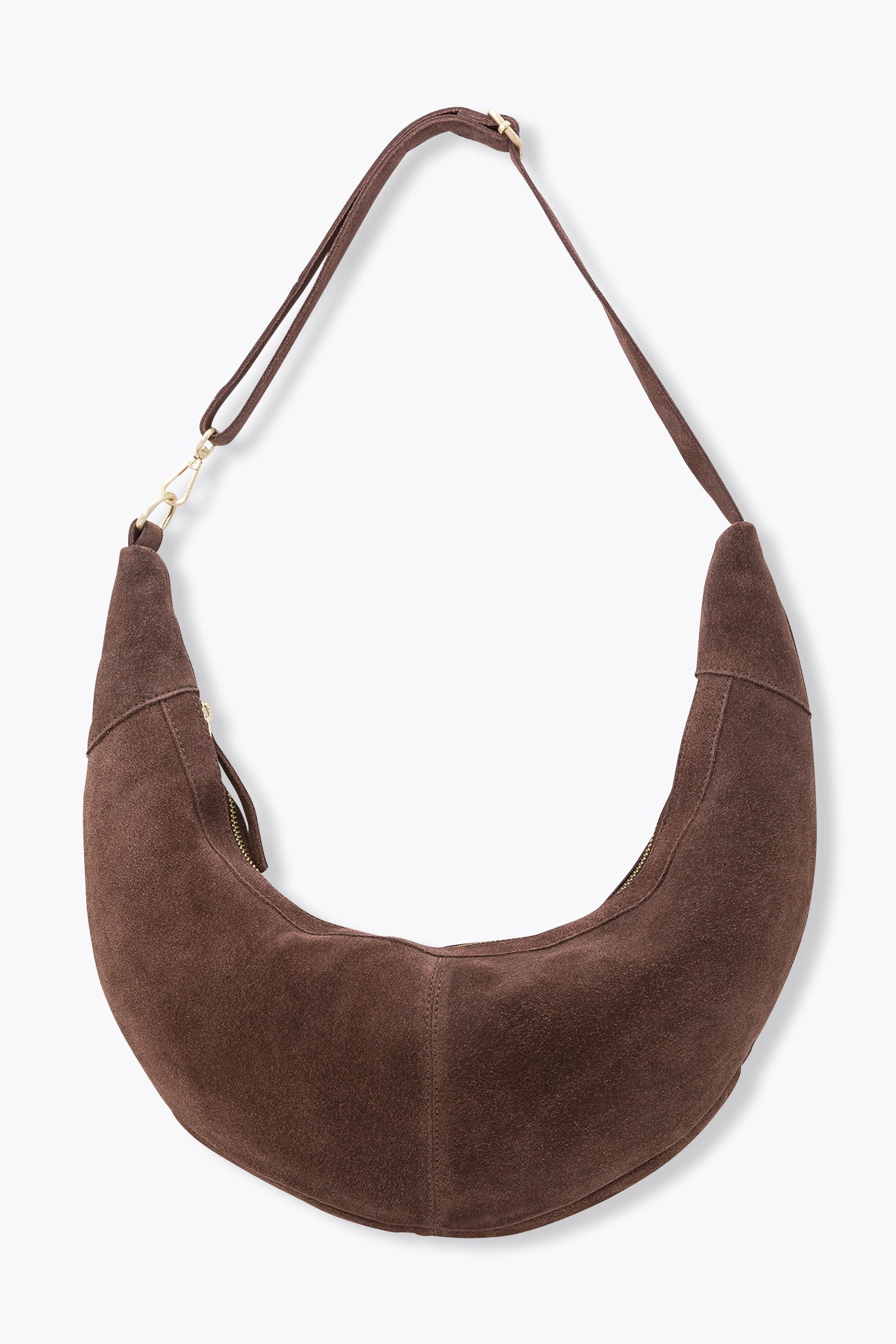 Croissant bag in pelle