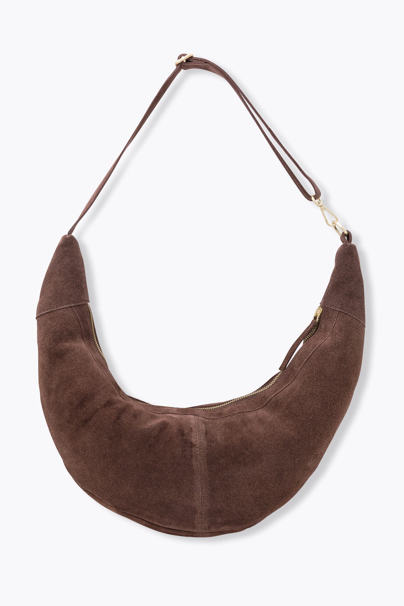 Croissant bag in pelle