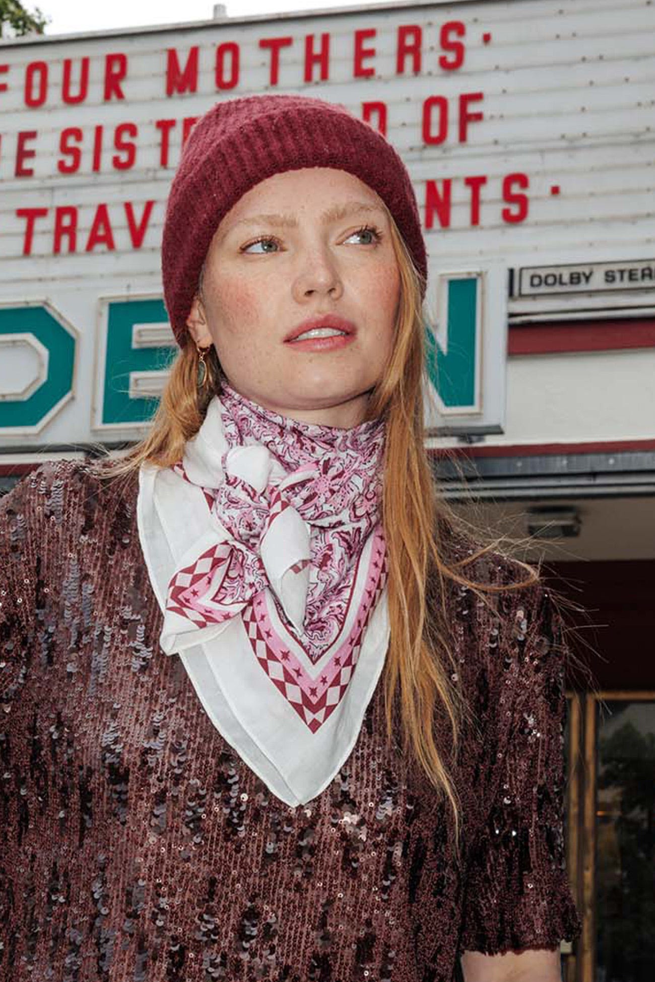 Foulard carré à fleurs Femme