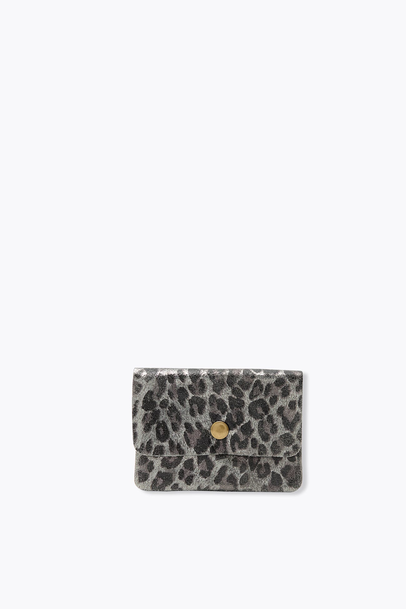 Leather leopard pattern purse