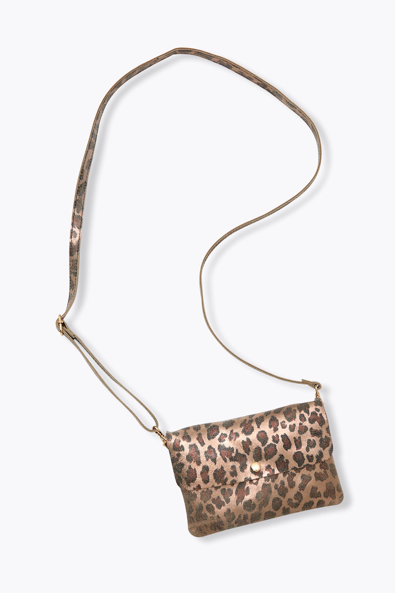 Pochette en cuir léopard