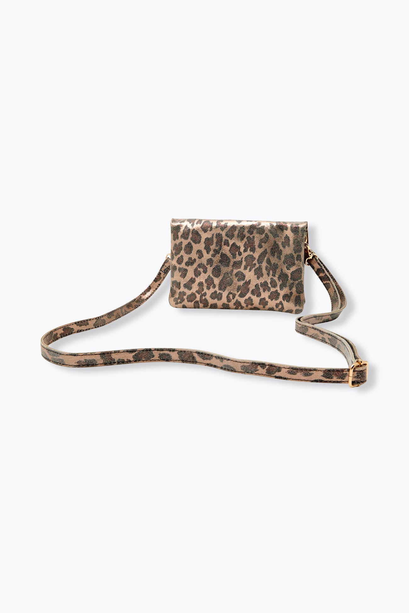 Pochette en cuir léopard