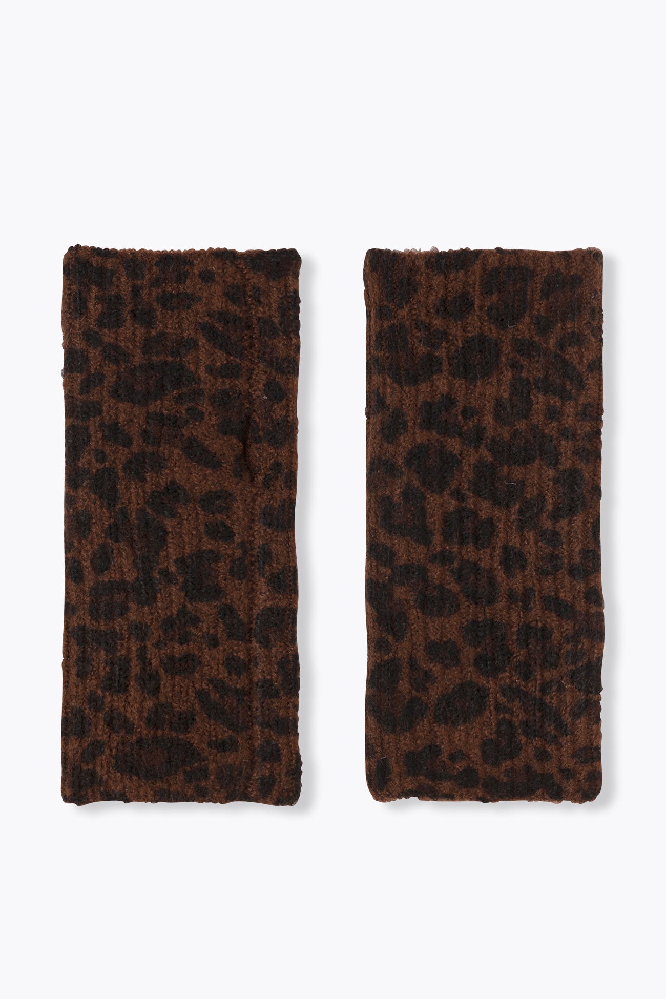 Mitene in maglia leopardata