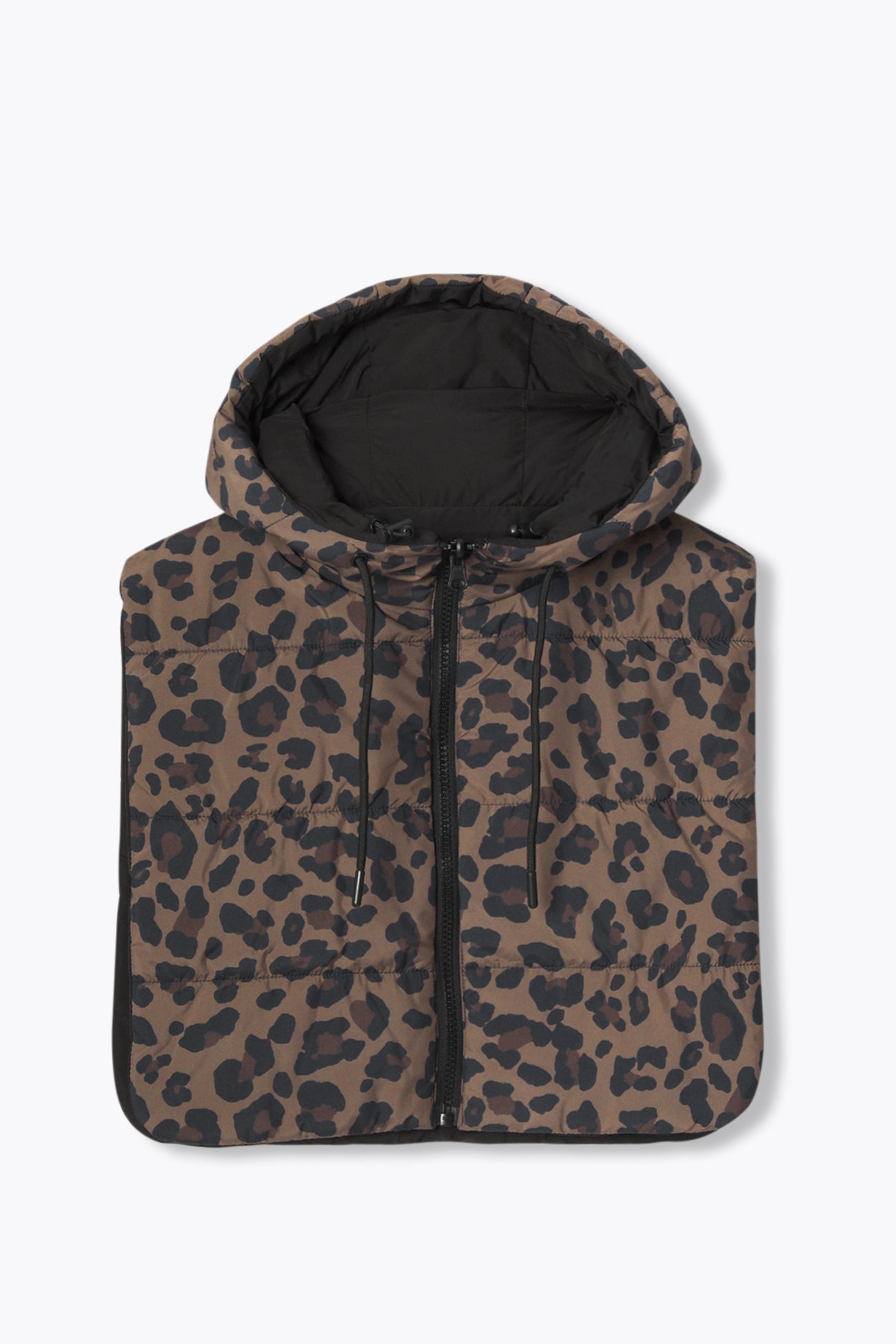 Col capuche amovible léopard - Imprimé marron