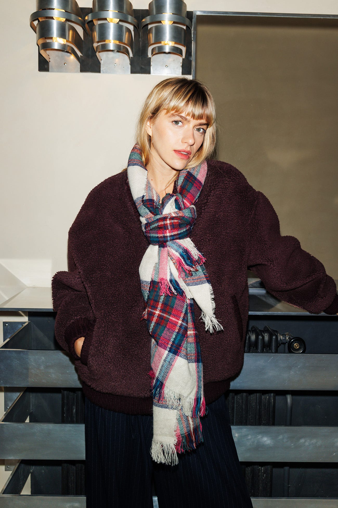Echarpe à carreaux Femme