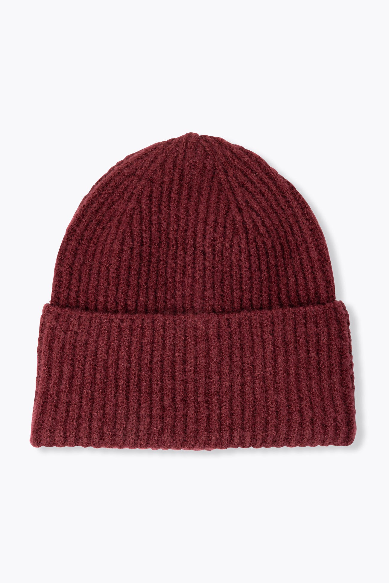 Turn-up rib knit hat