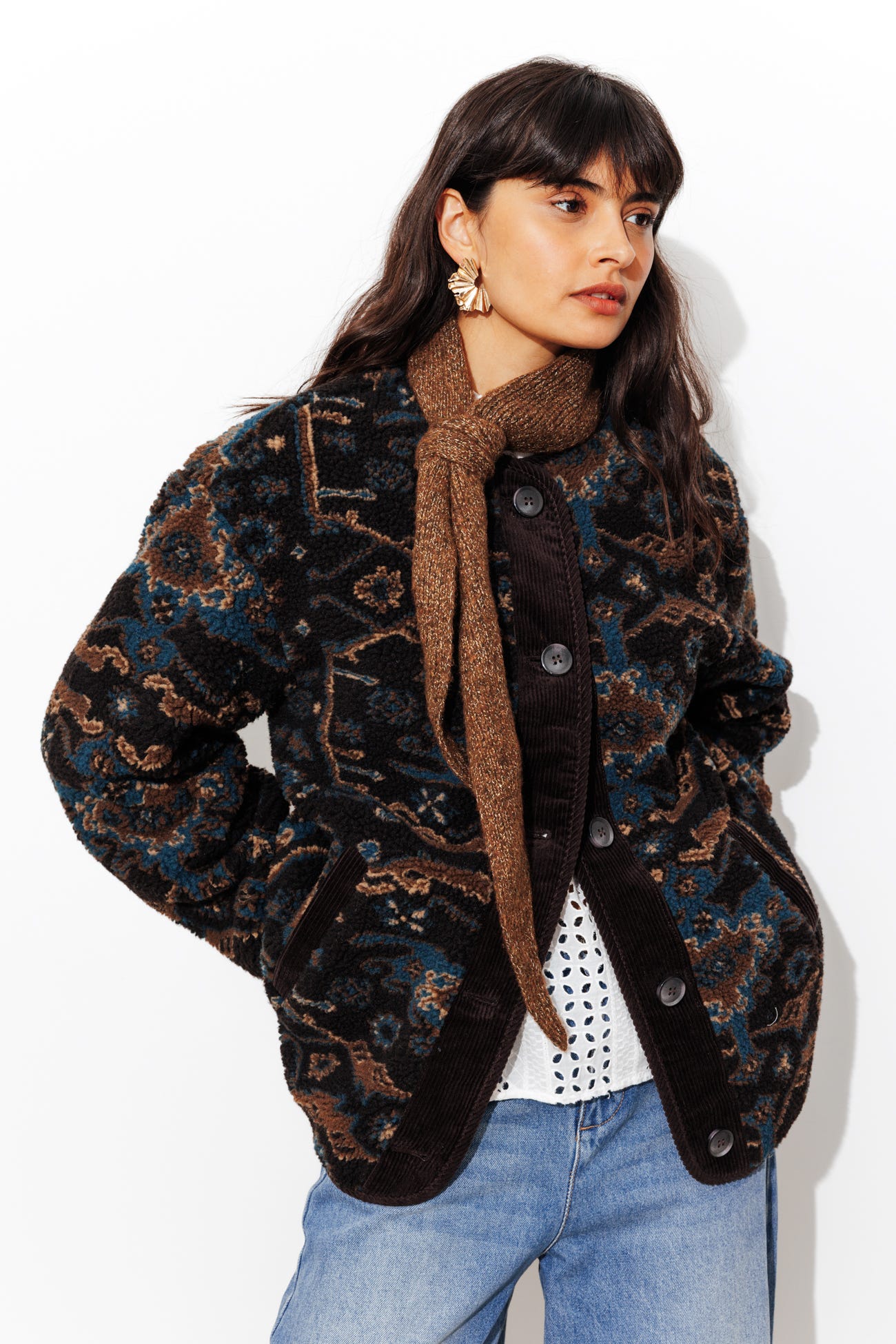 Echarpe côtelée pailletée