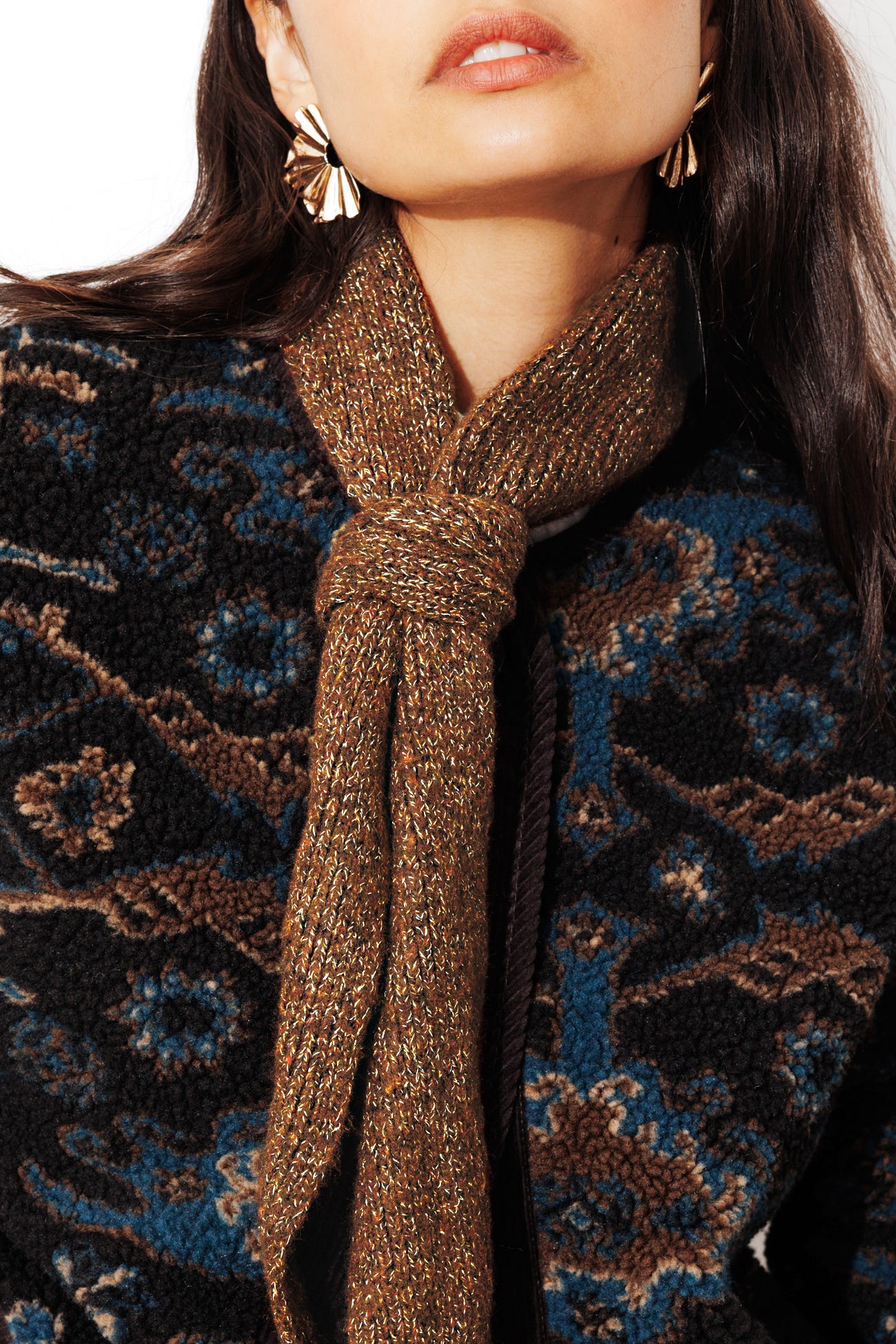 Echarpe côtelée pailletée