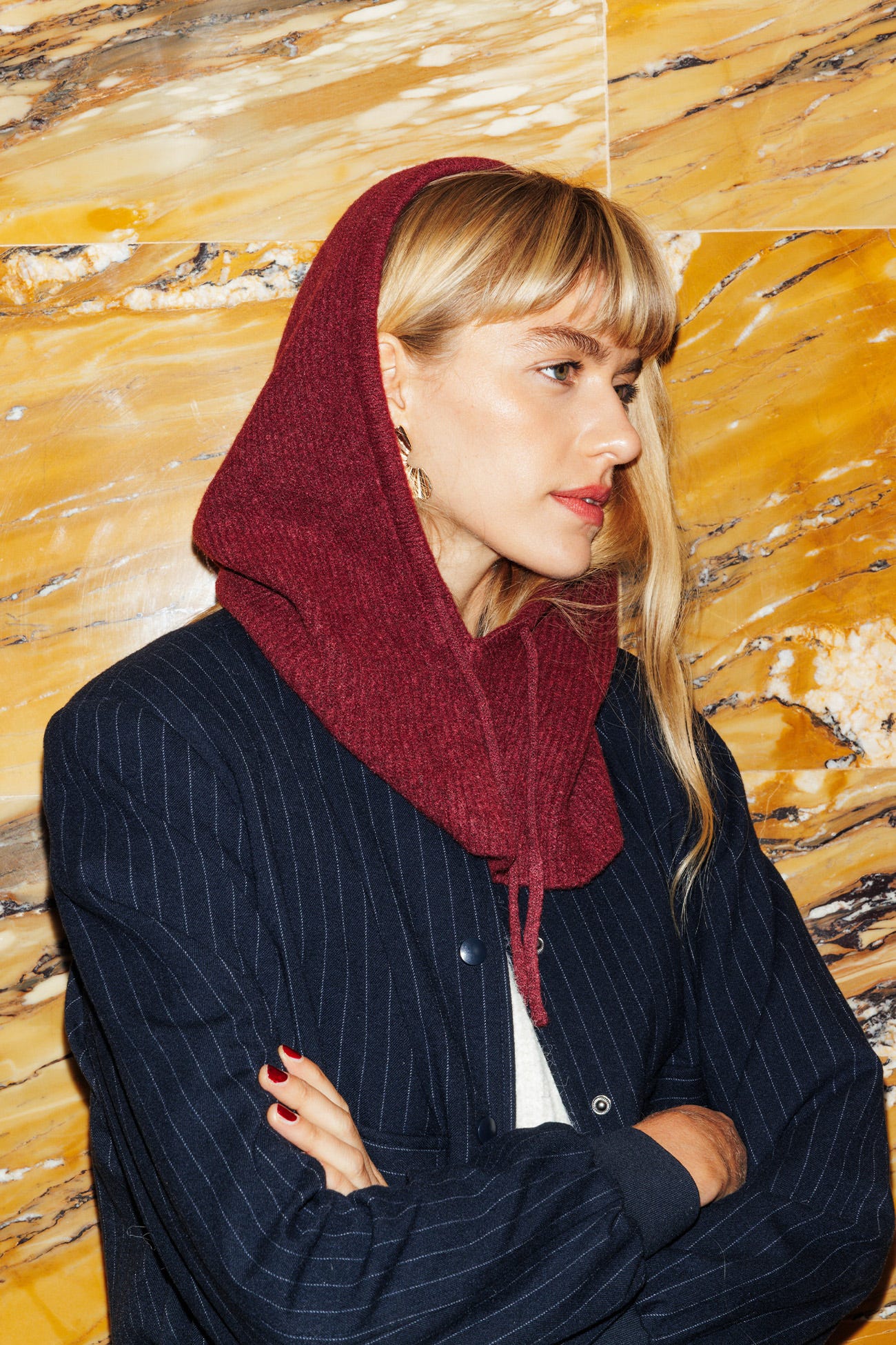Passamontagna oversize a coste