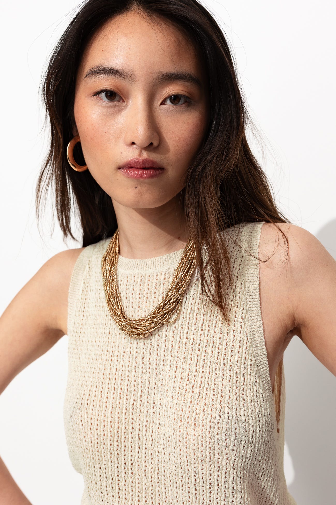 Sleeveless knit top