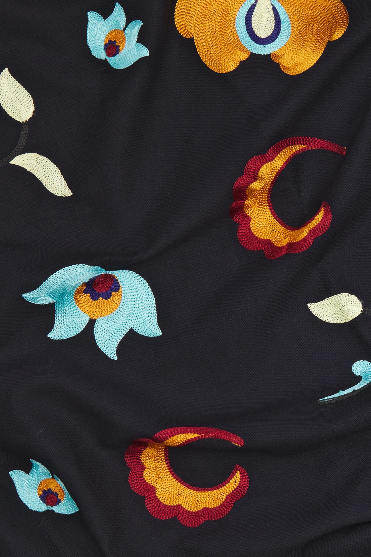 Coupon 2 m en coton brodé