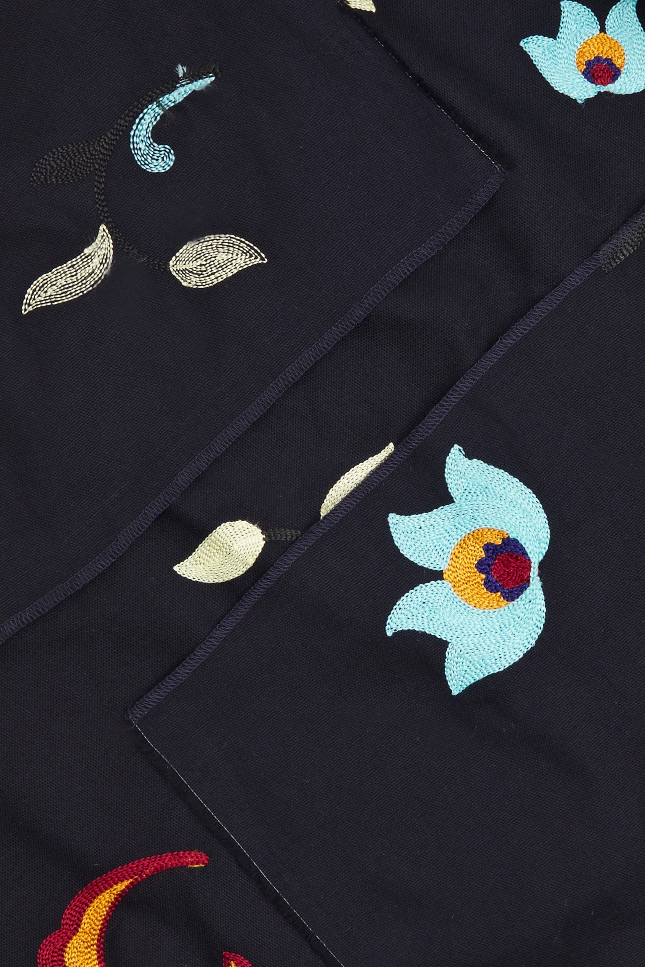 Coupon 2 m en coton brodé