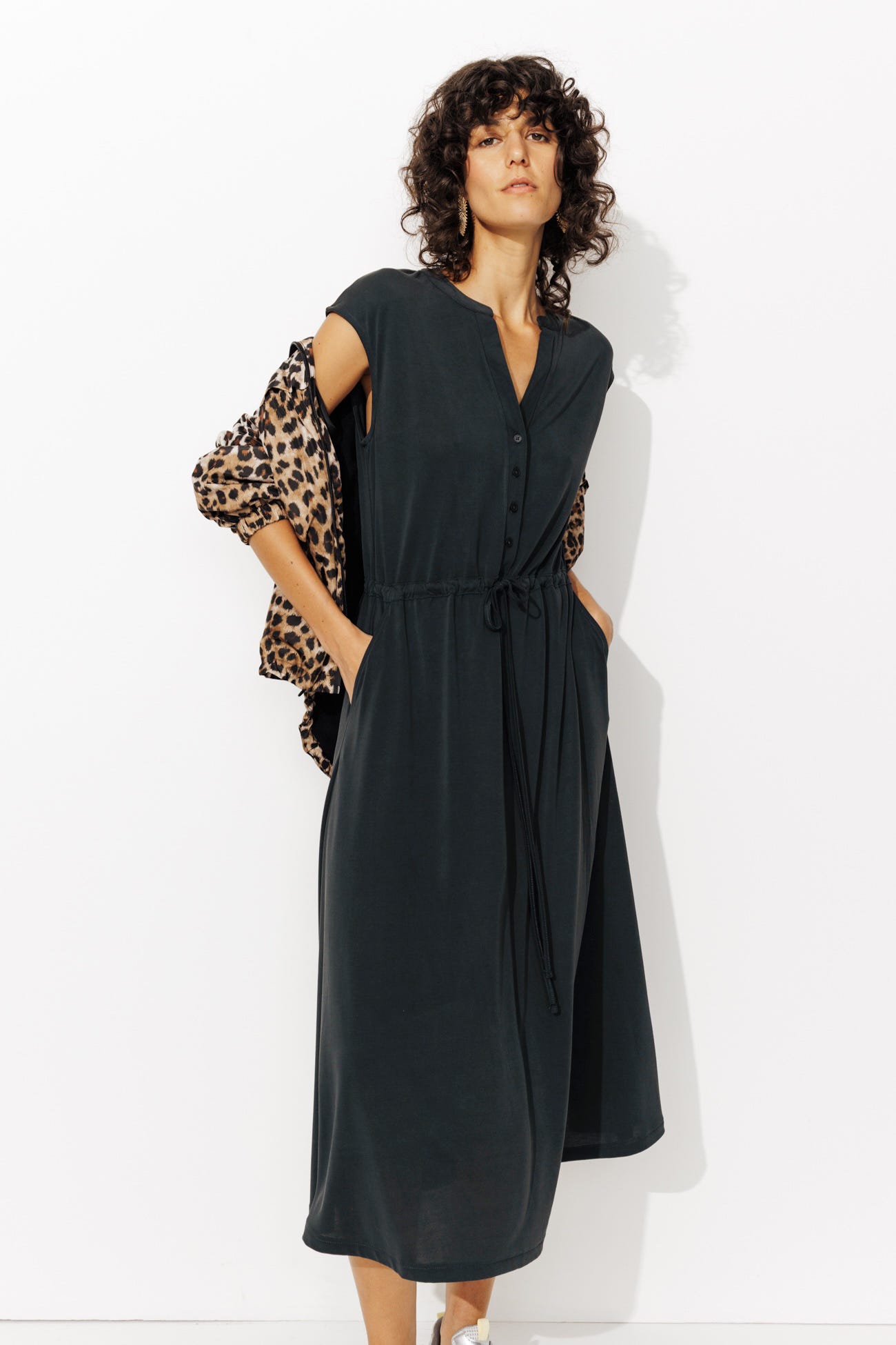 Robe midi en jersey Femme