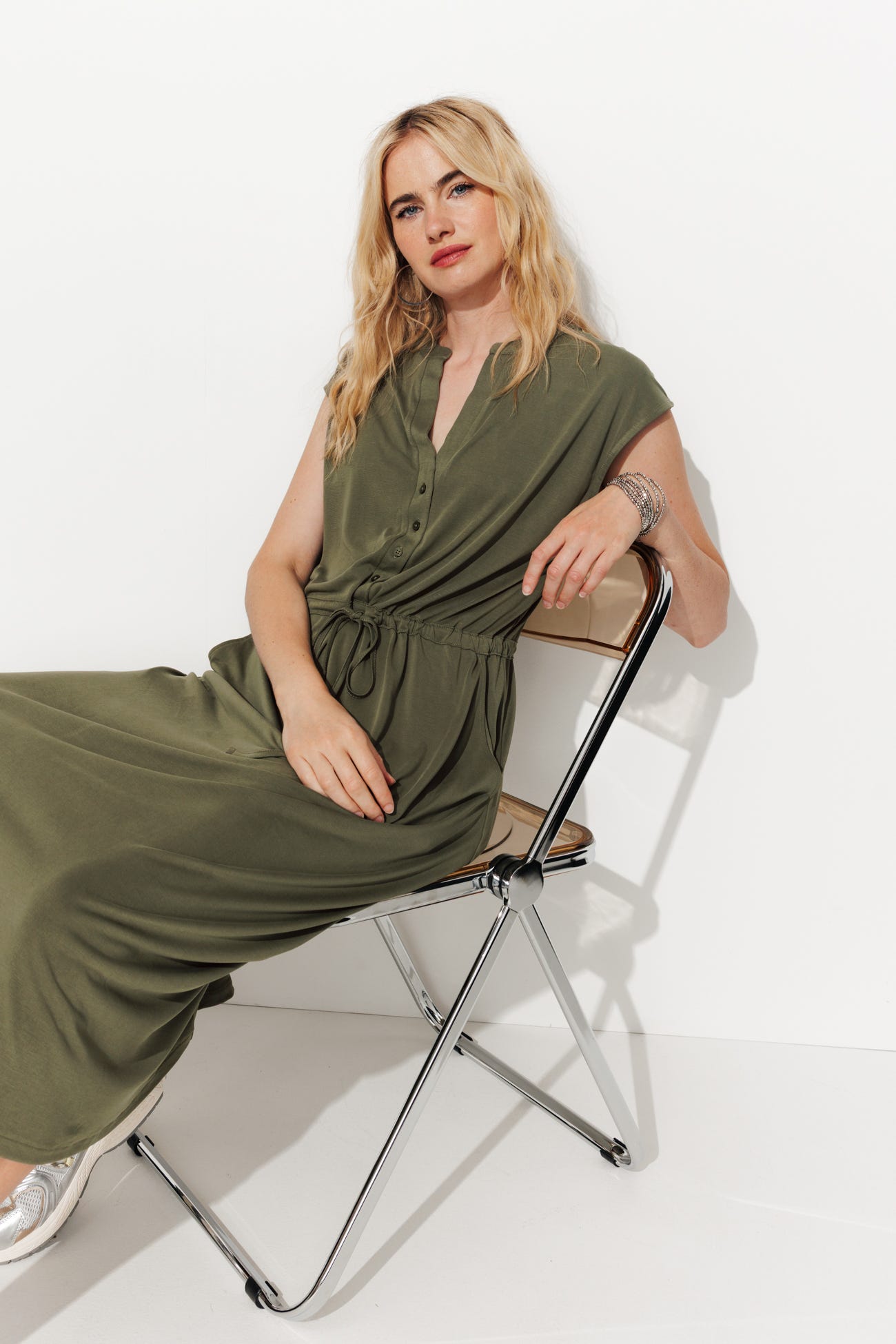 Robe midi en jersey Femme