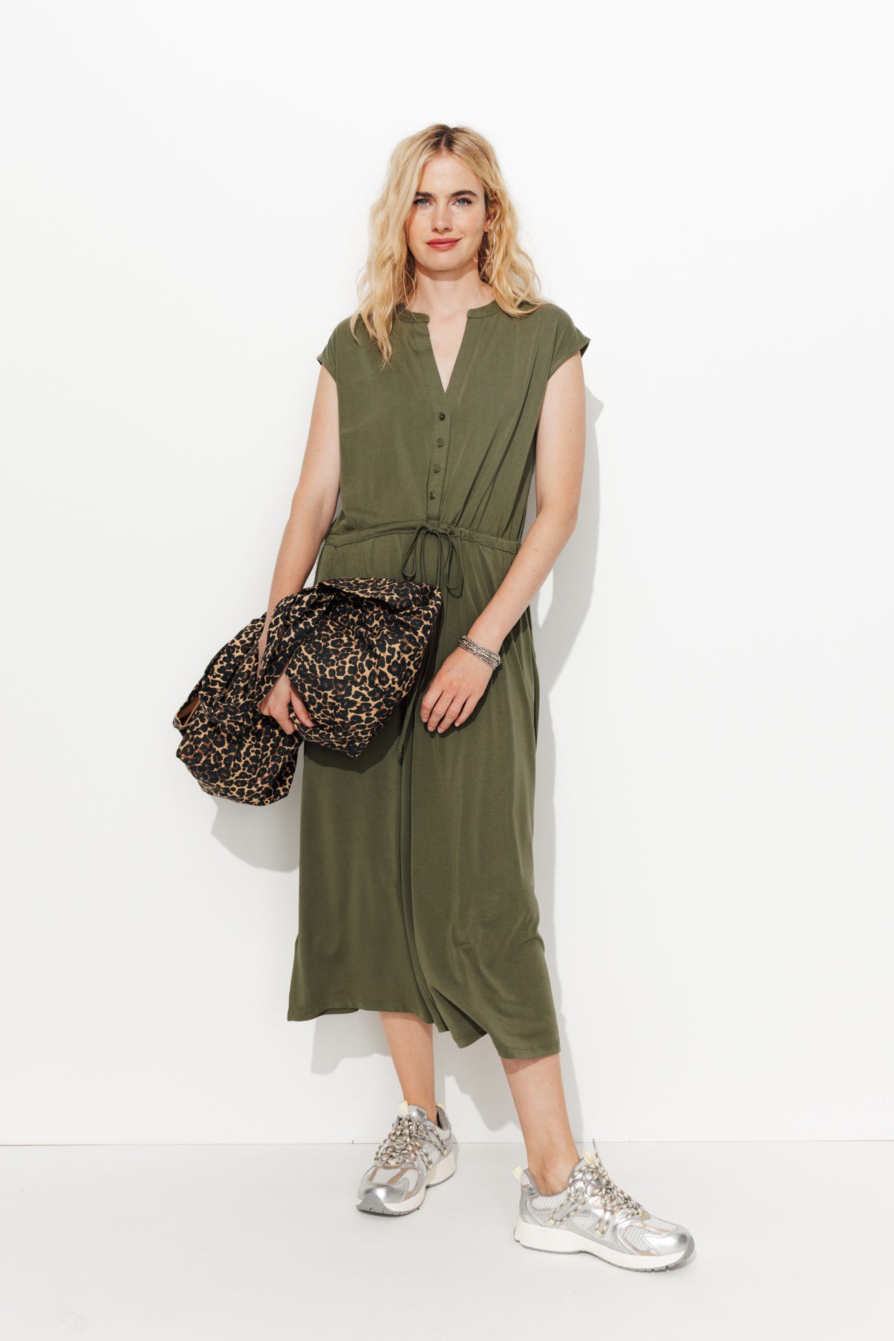Robe midi en jersey Femme