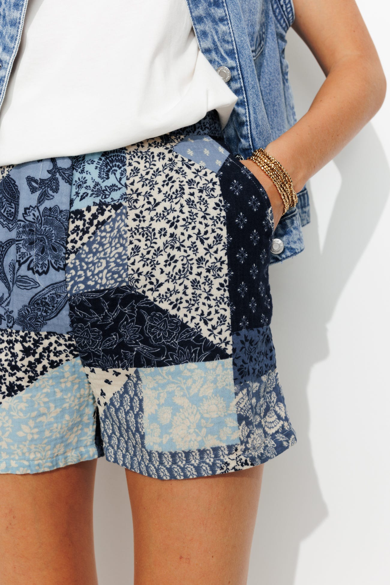 Cotton gauze shorts