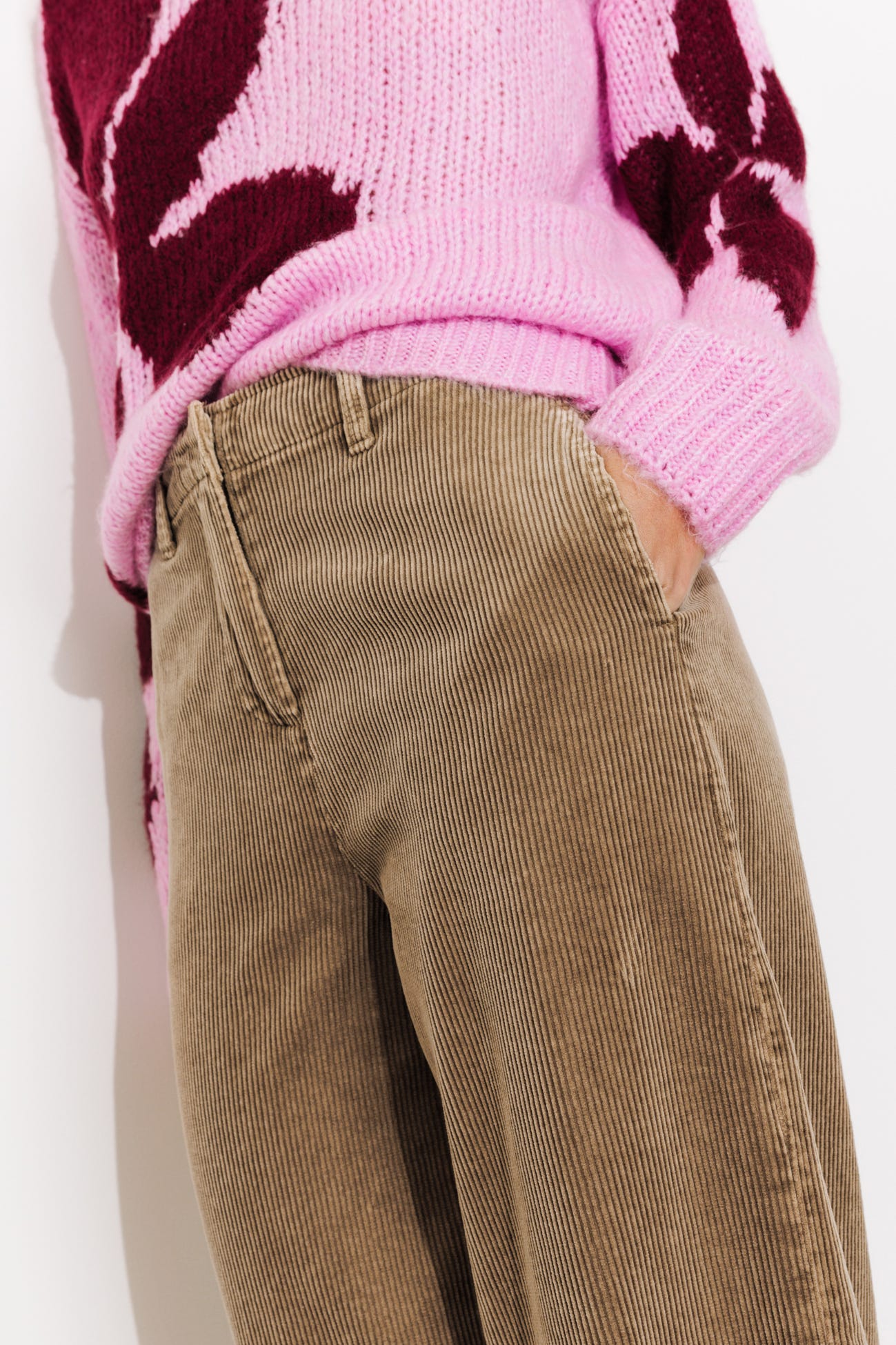 Wideleg corduroy trousers