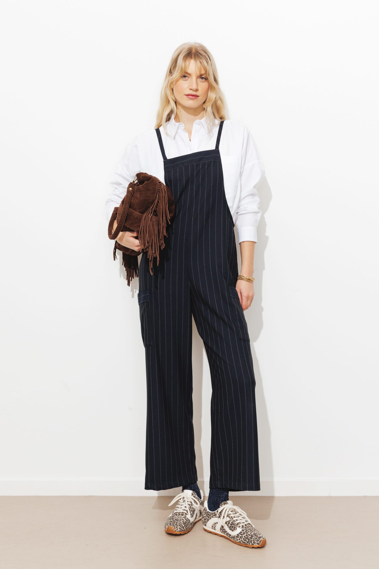 Combi-salopette rayée Femme