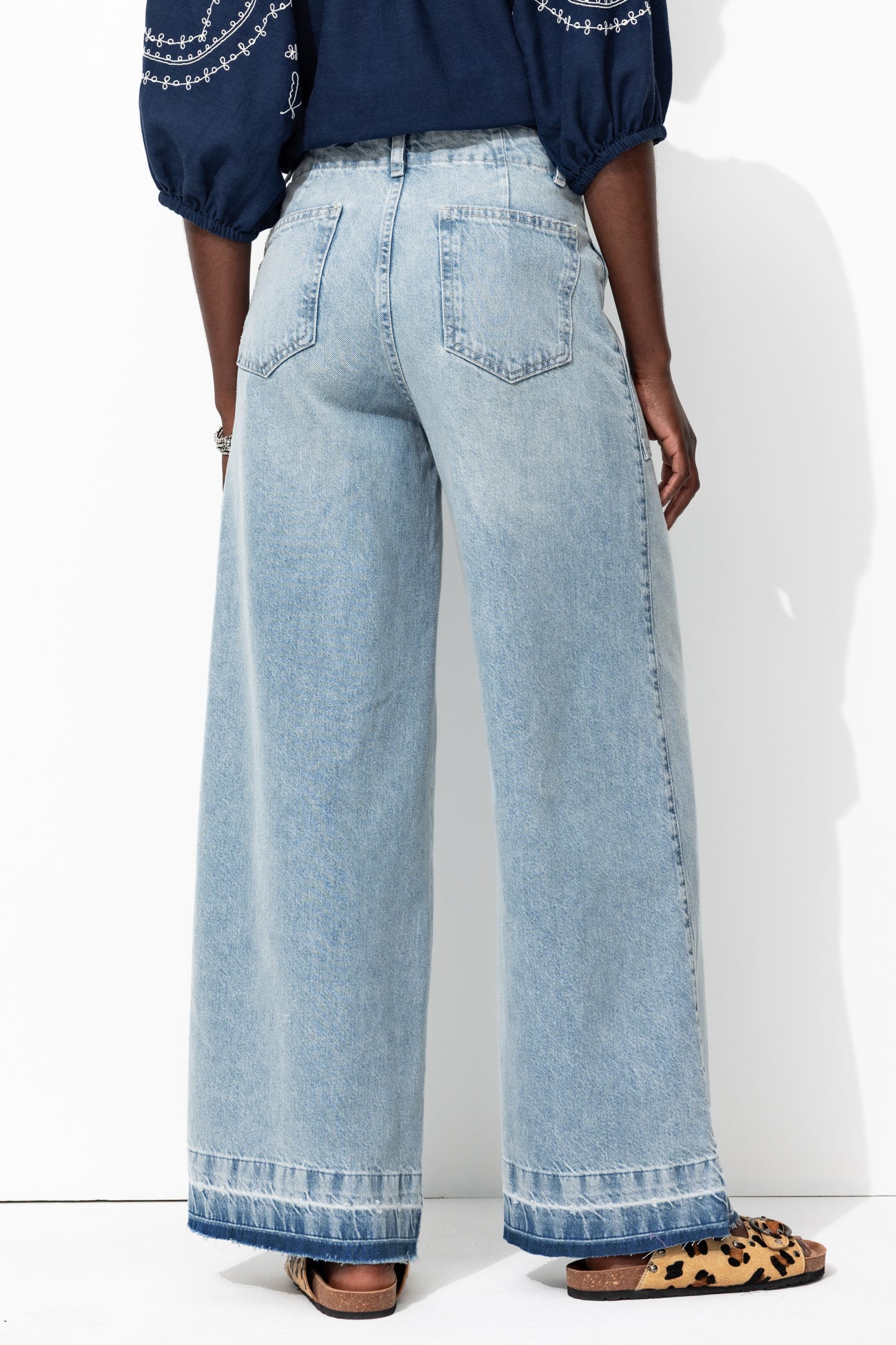 Jean extra-large délavé Femme