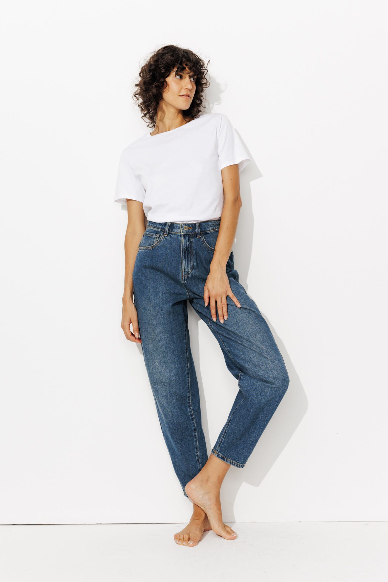 Ballonjeans mit hoher Taille