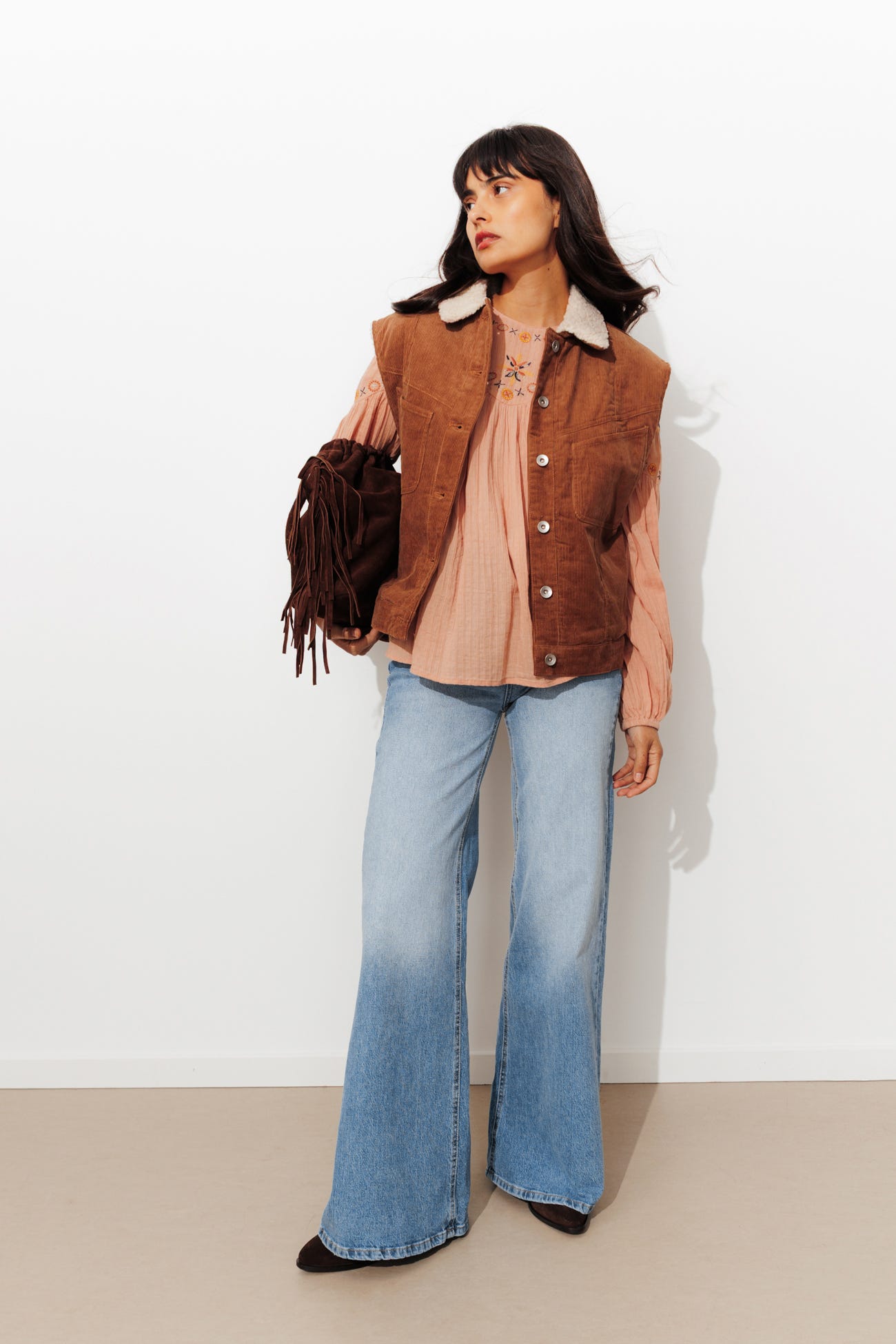 Jean flare tiro alto