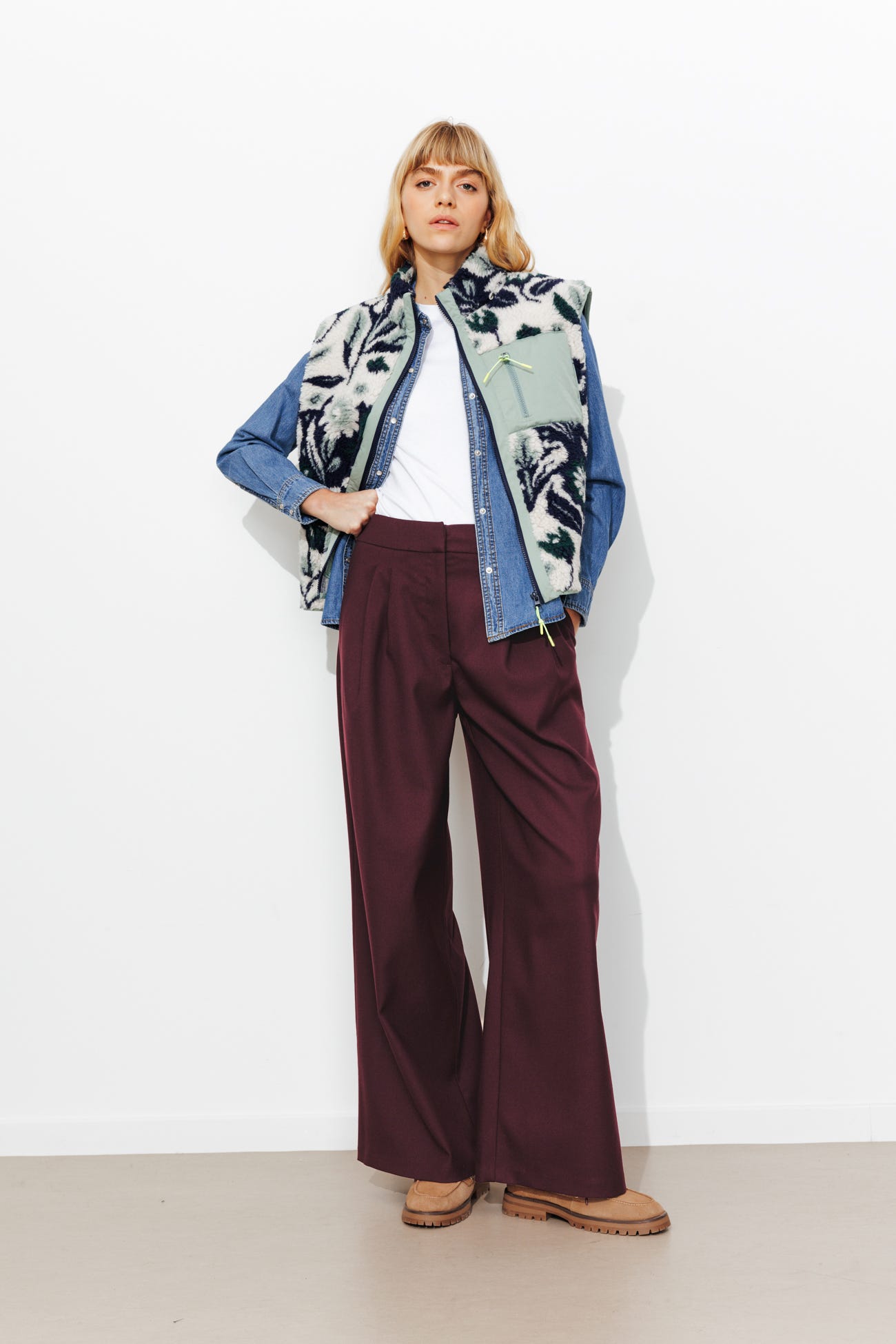 Pantalon large à pinces