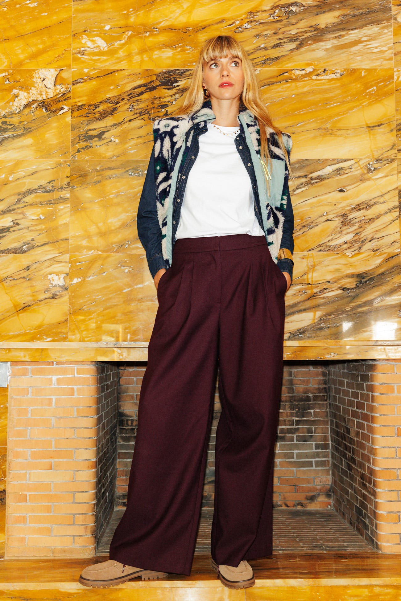 Pantalon large à pinces