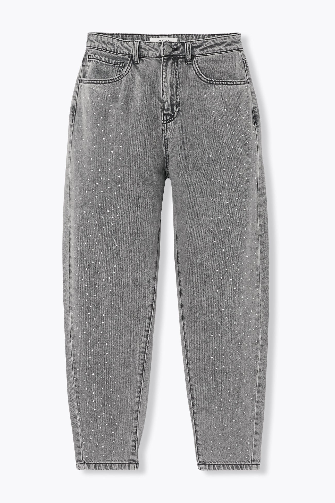 Strass balloon jeans - Grey denim