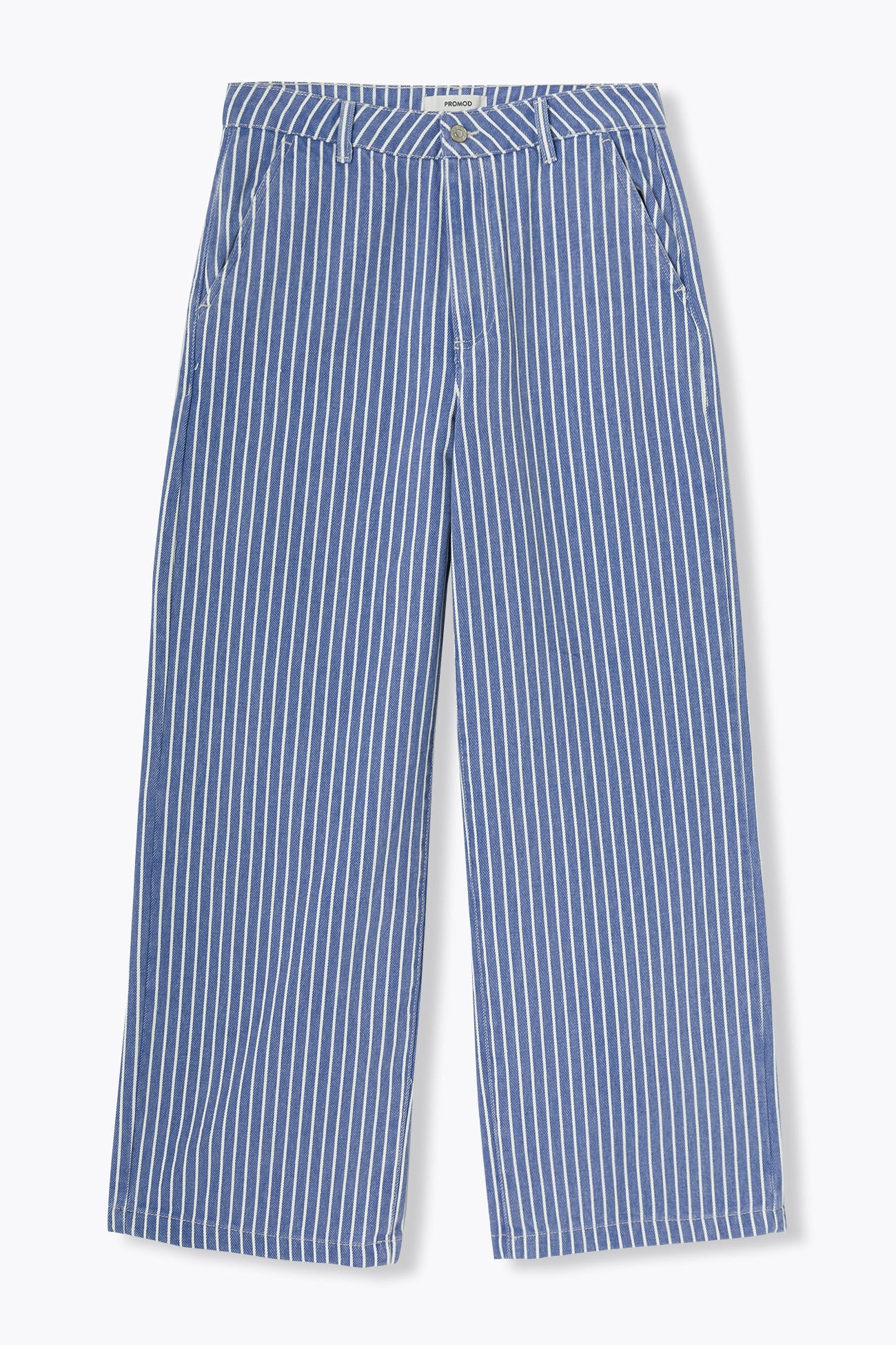 Pantalon large en toile rayée