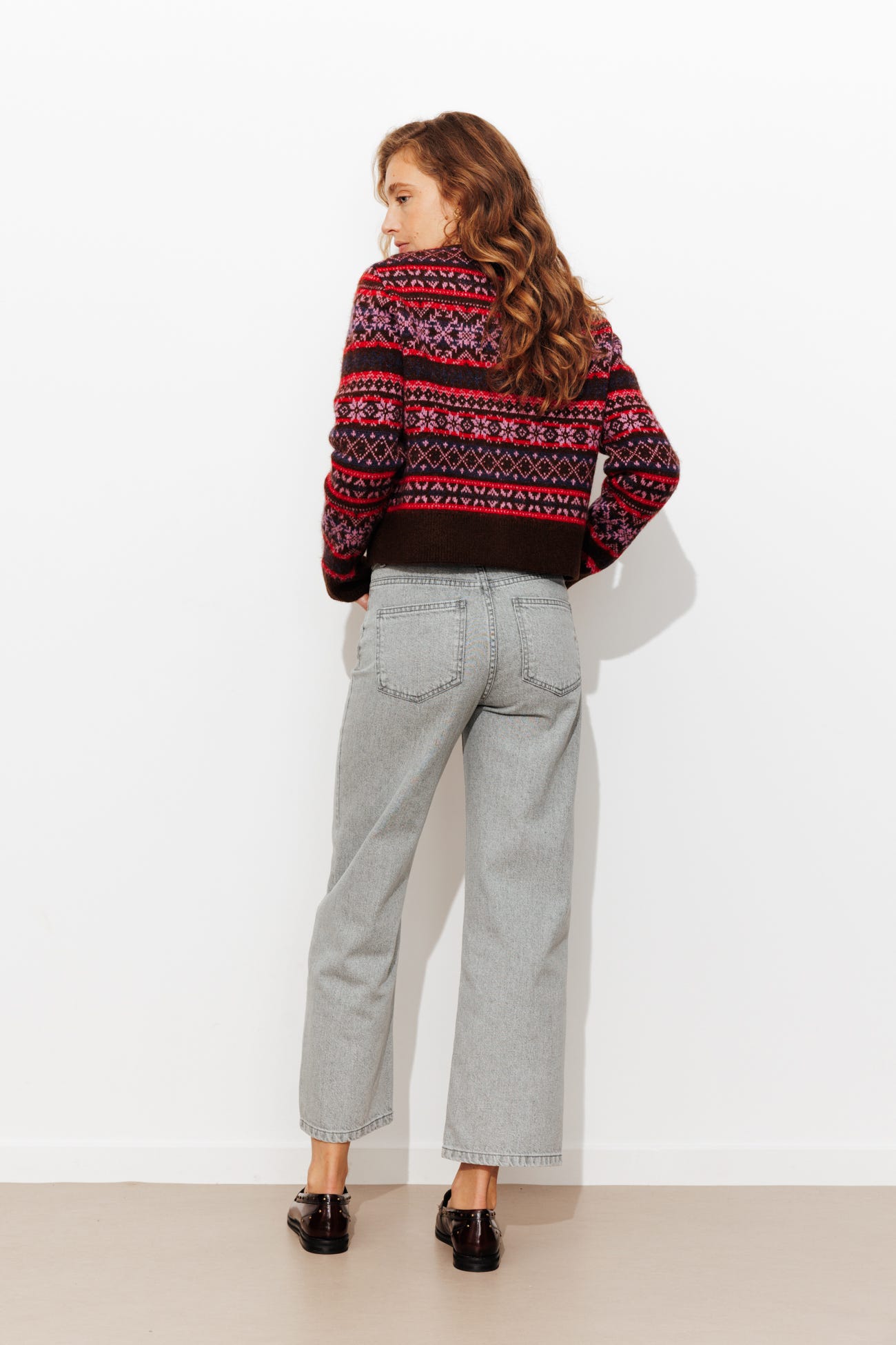 Jean droit brodé Femme