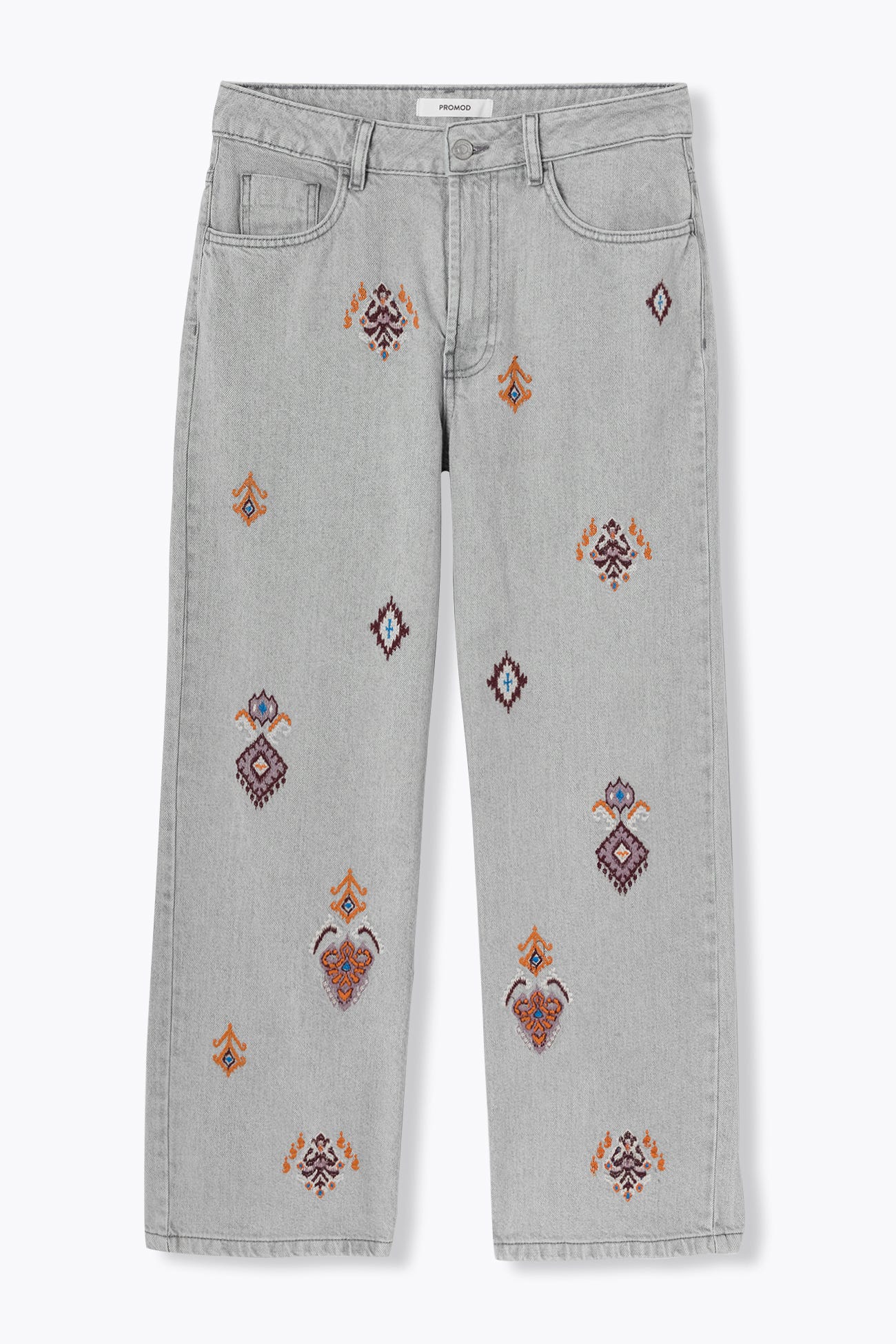 Jean droit brodé Femme