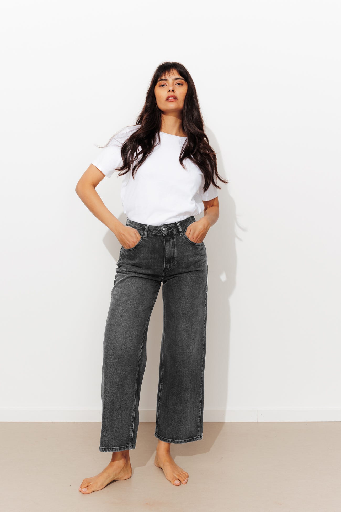 Straight-leg 7/8 jeans