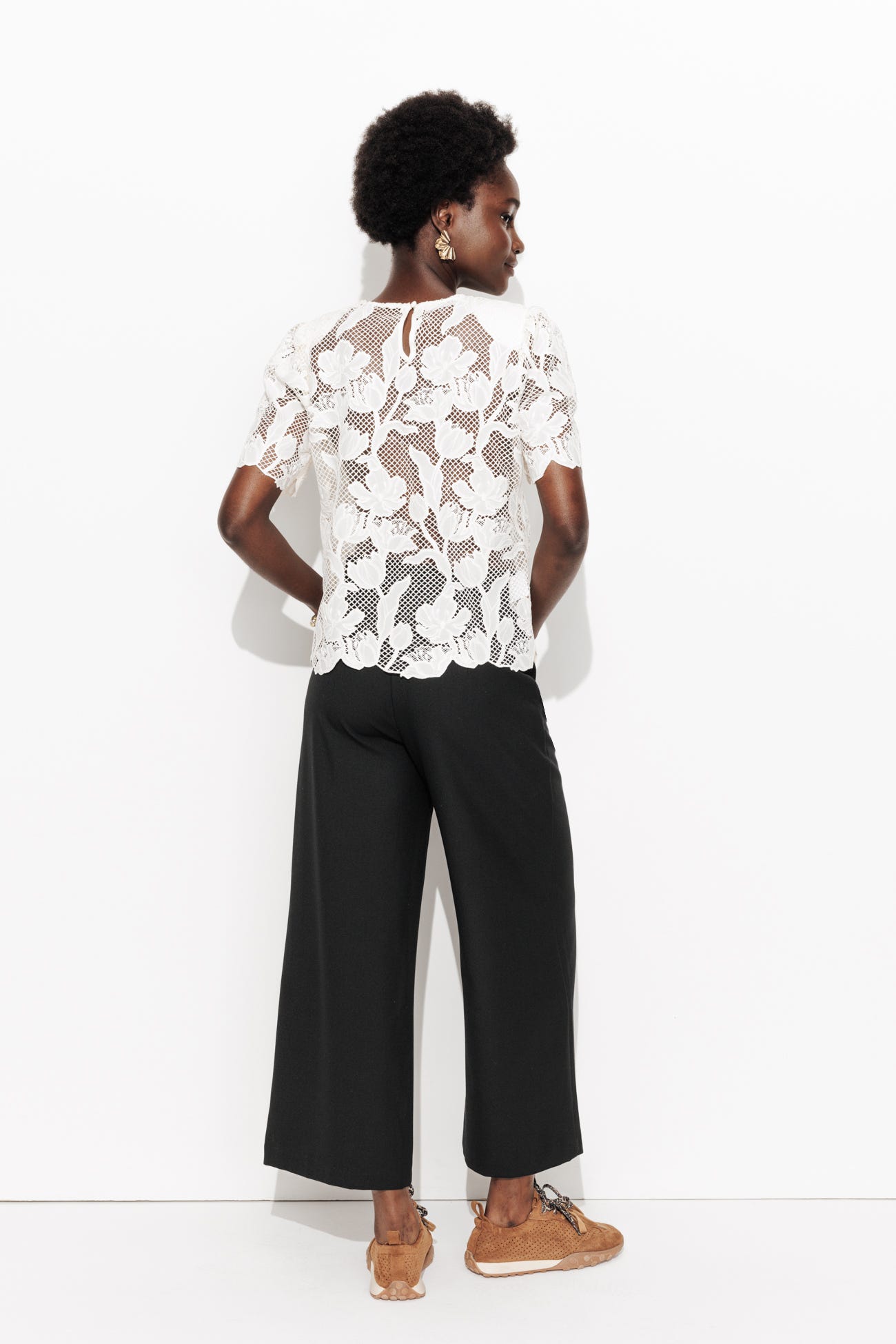Pantalon large et court Femme