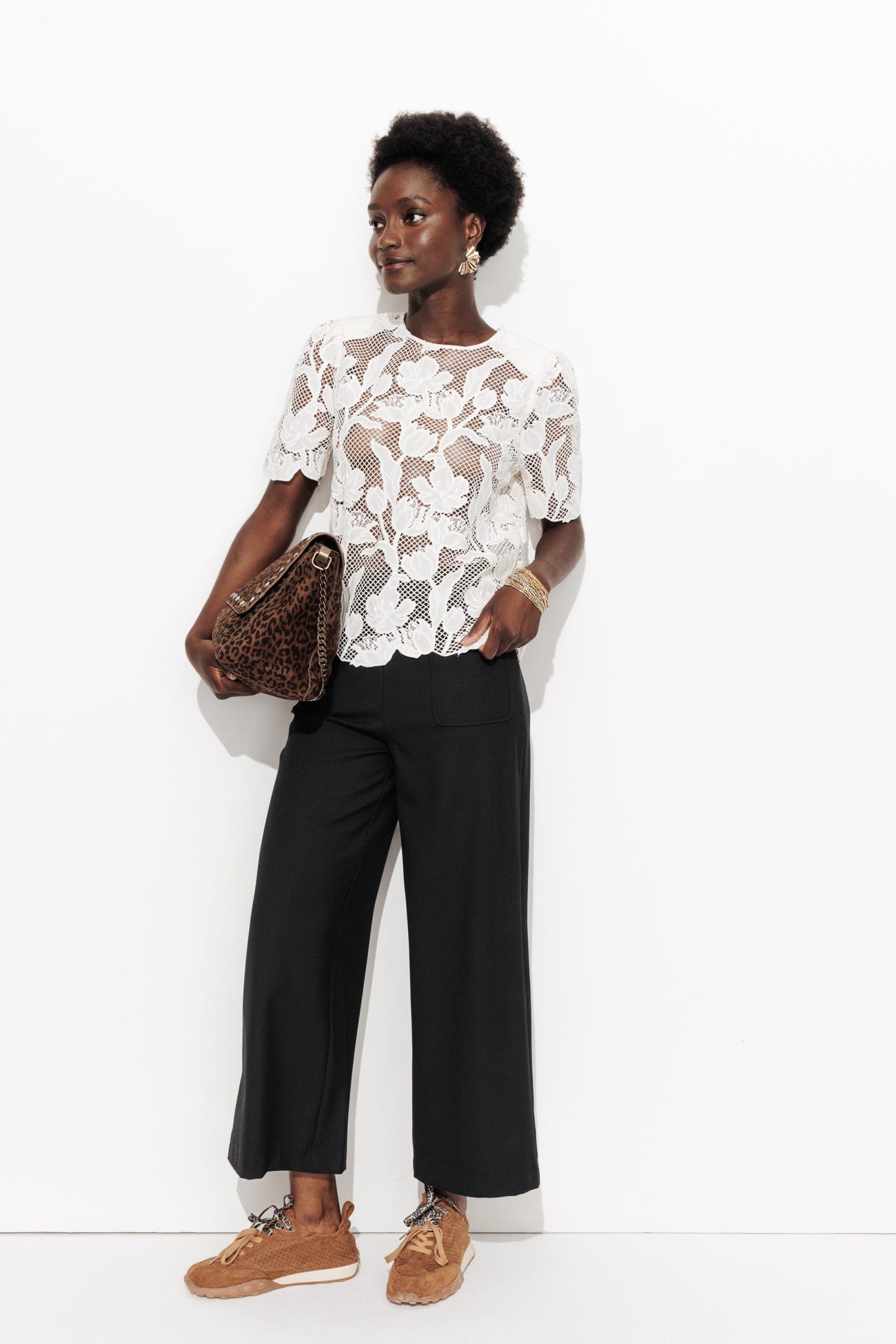 Pantalon large et court Femme