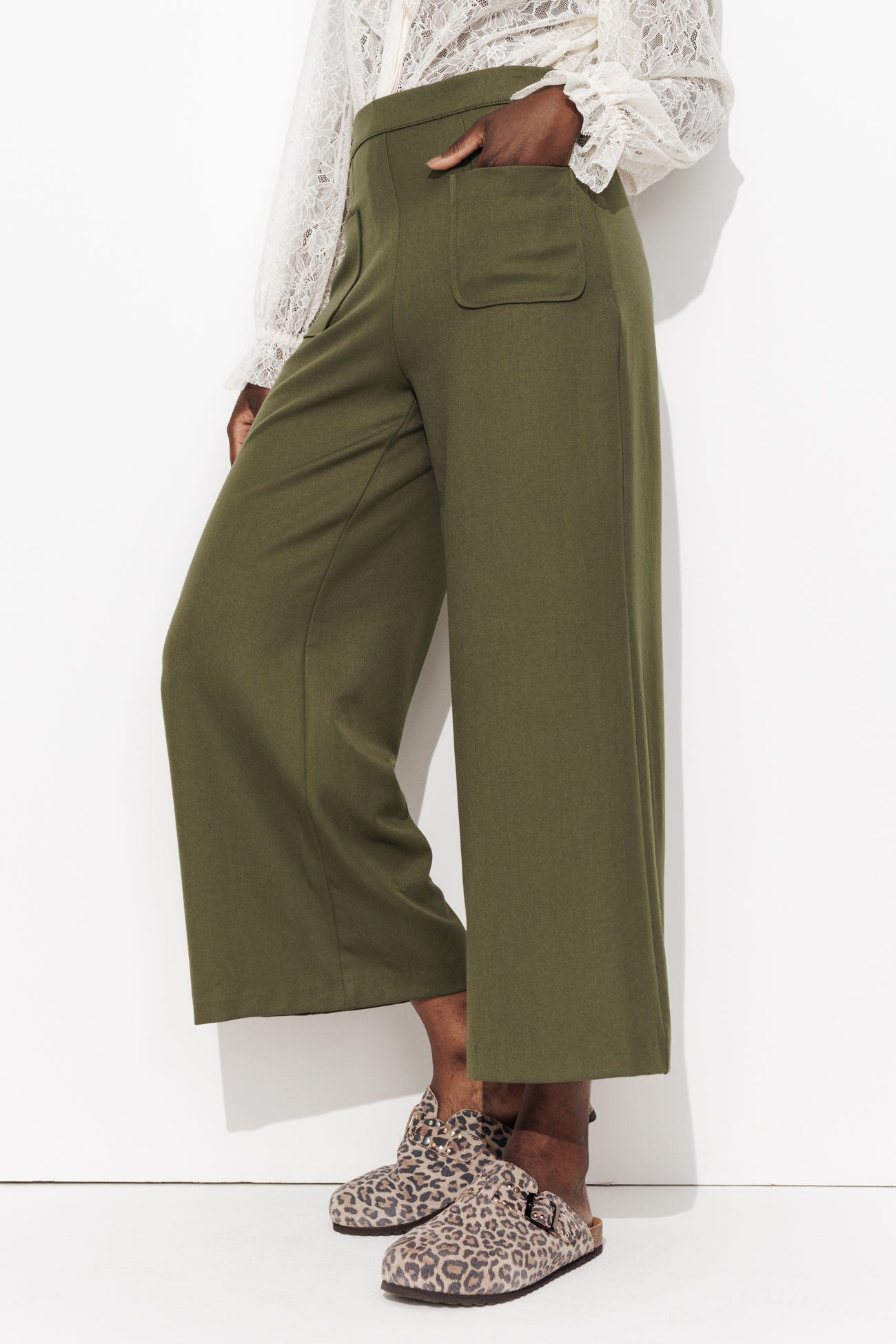 Pantalon large et court Femme