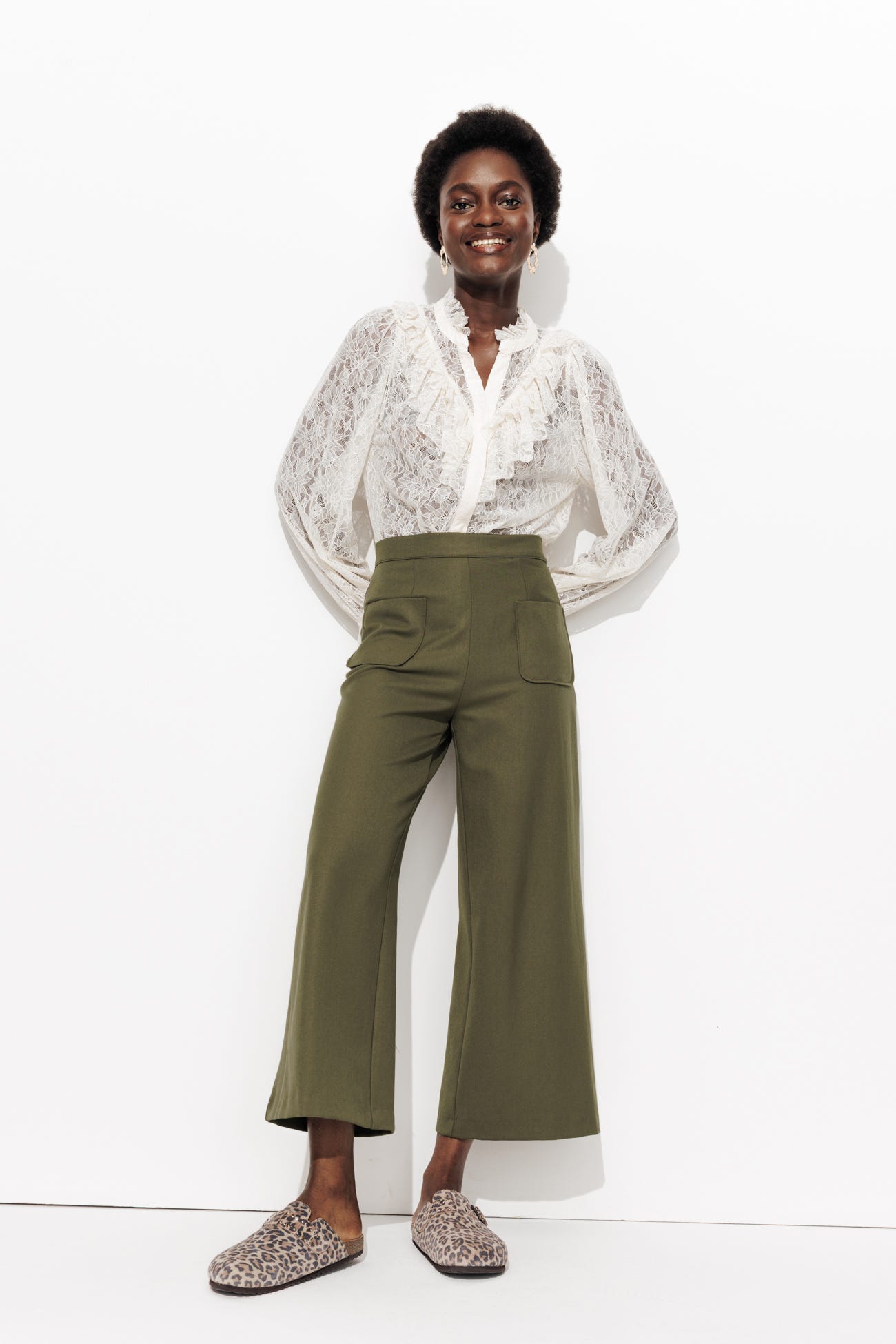 Pantalon large et court Femme