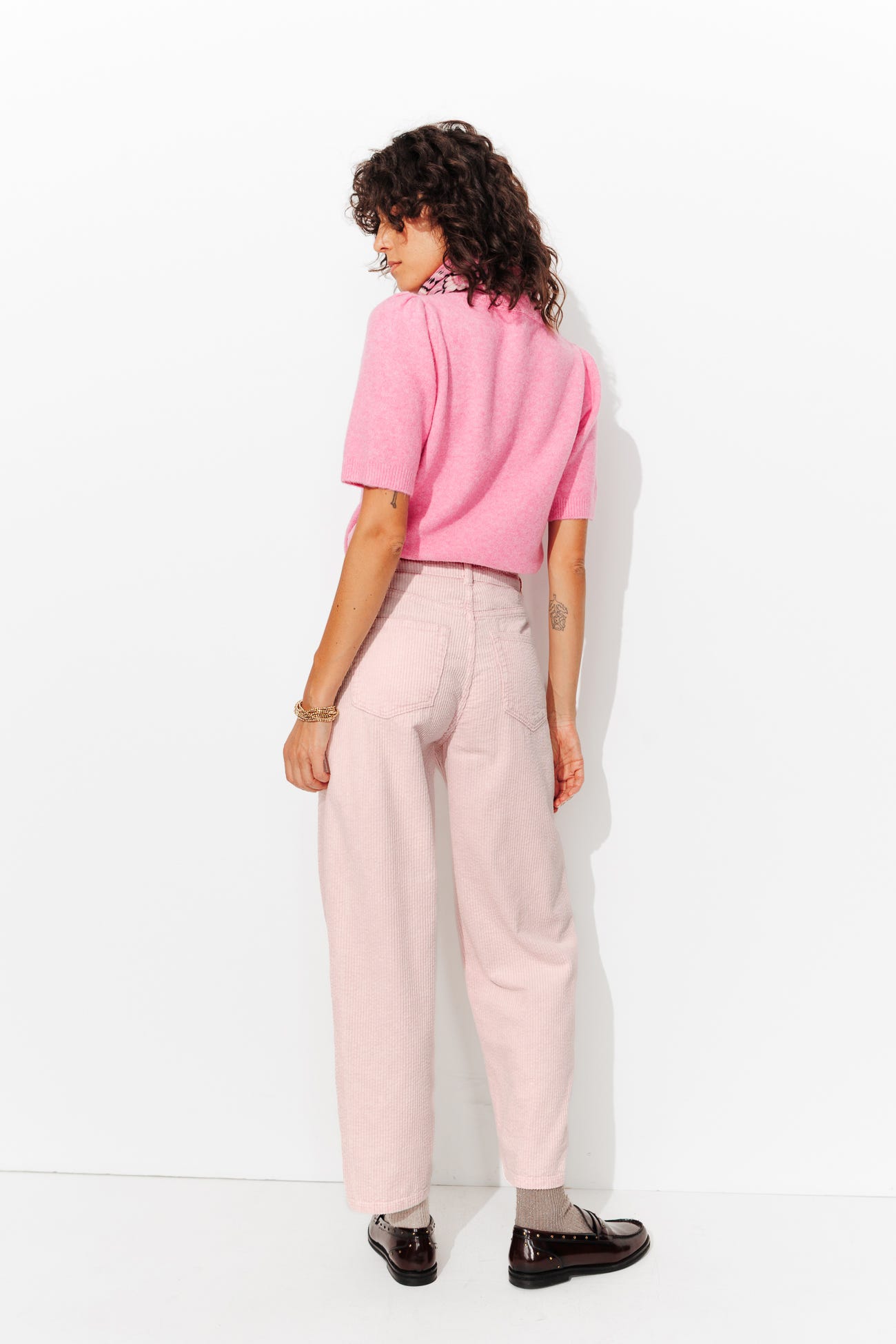 Pantalon barrel en velours