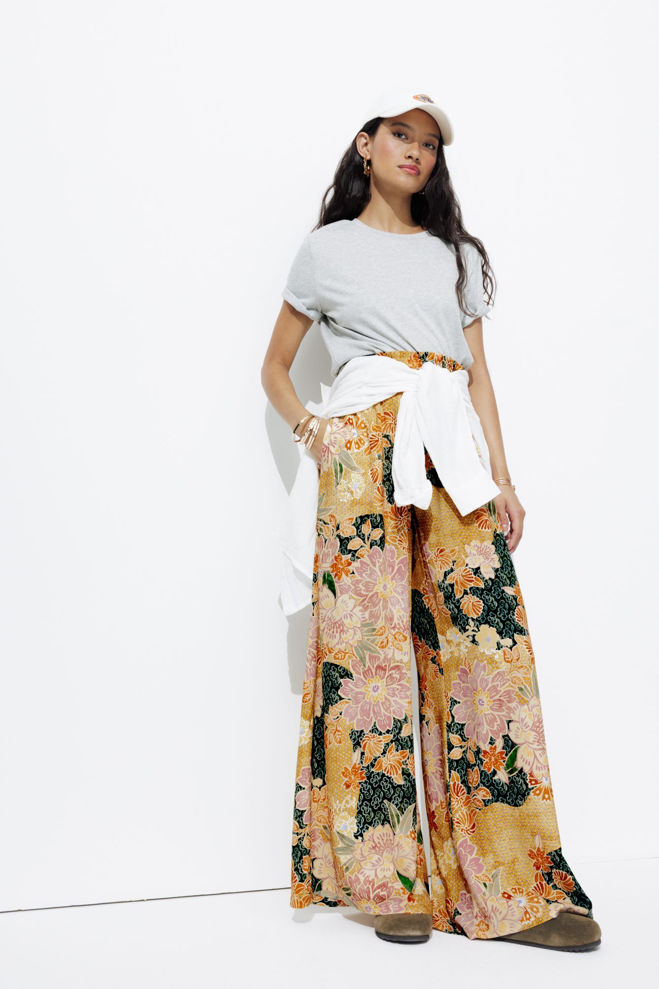 Pantalon large imprimé Femme