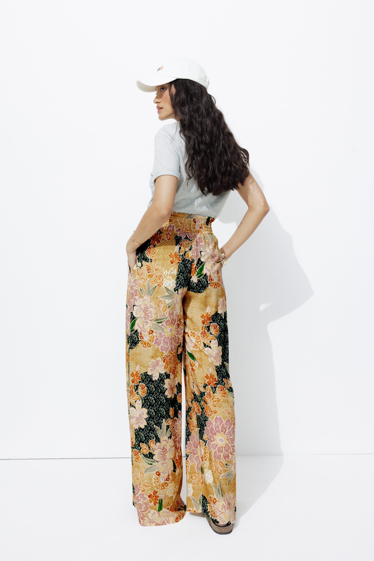 Pantalon large imprimé Femme