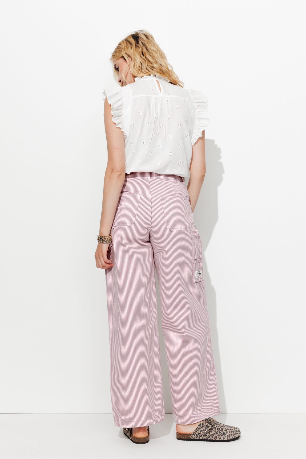Pantalon charpentier rayé